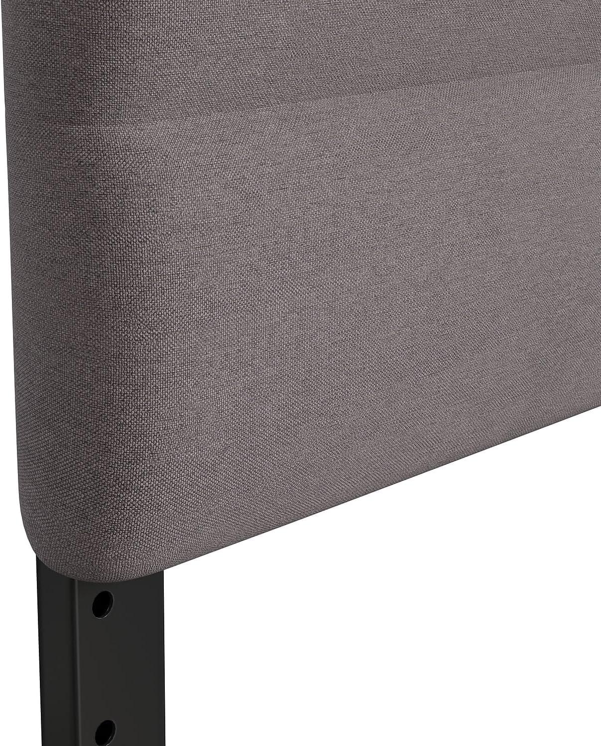 Flash Furniture Paxton Queen Channel Stitched Fabric Upholstered Headboard, Adjustable Height from  44.5" to 57.25" - Gray