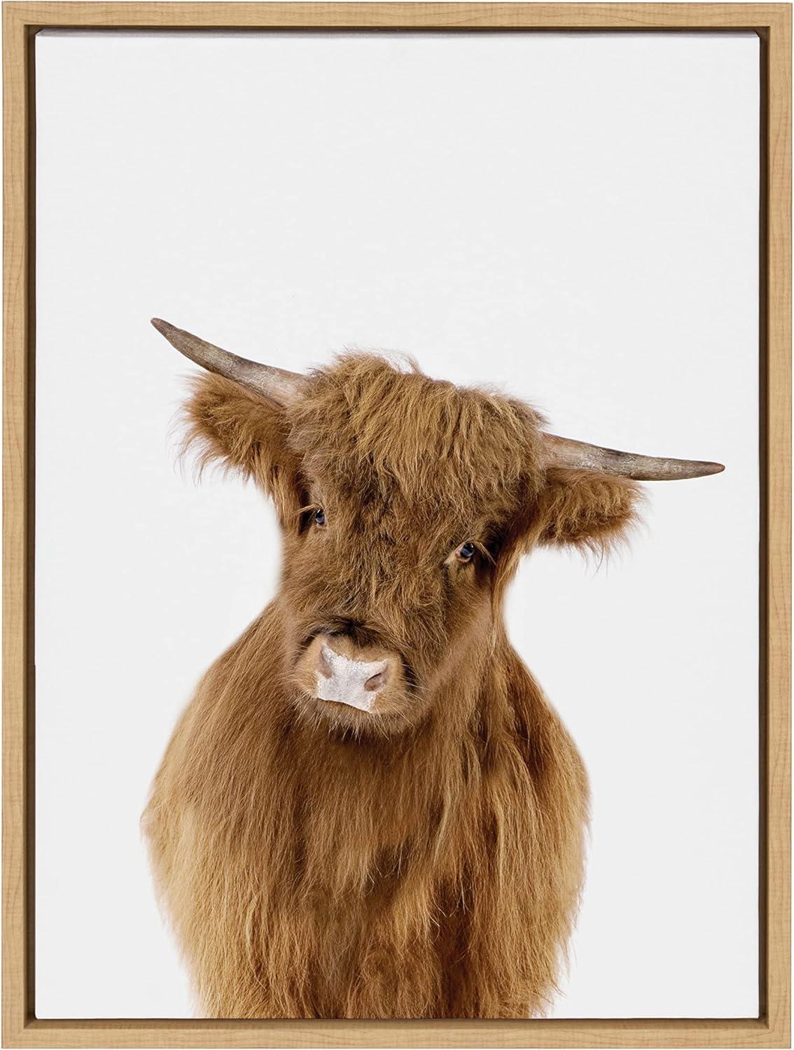 18" x 24" Sylvie Animal Studio Highland Framed Canvas by Amy Peterson Natural - Kate & Laurel All Things Decor