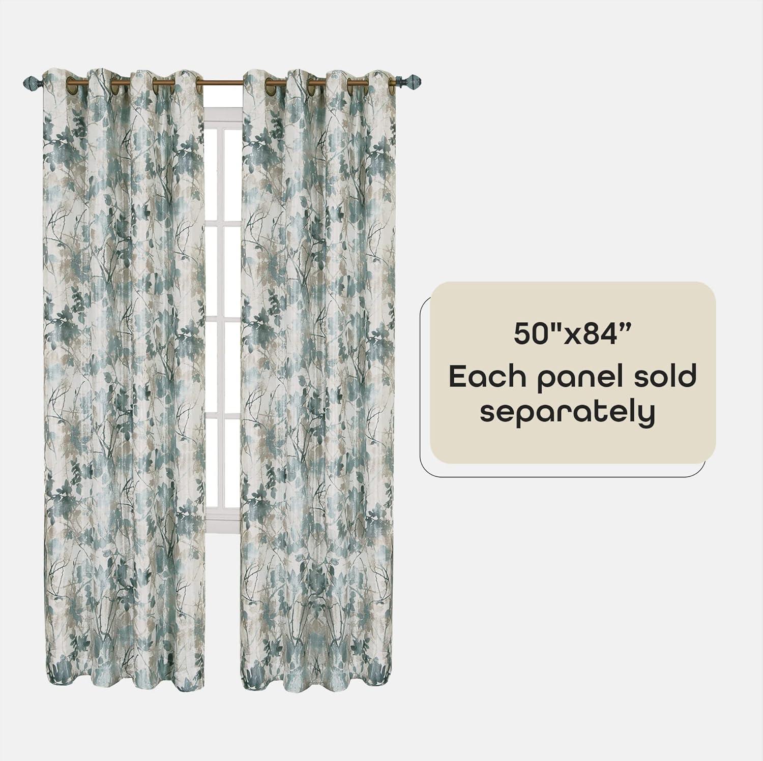 Achim Tranquil - Lined Grommet Window Curtain Panel, Mist, 50x84