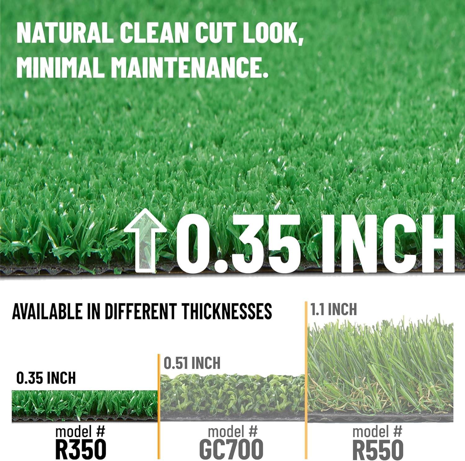 Ottomanson Artificial Grass Turf 7'10" x 9'10" Indoor Outdoor Faux Grass Rug with Drainage Holes, Customizable with Extra Long Size Options, Perfect for Patio Lawn Balcony Weddings Photoshoot Backdrop