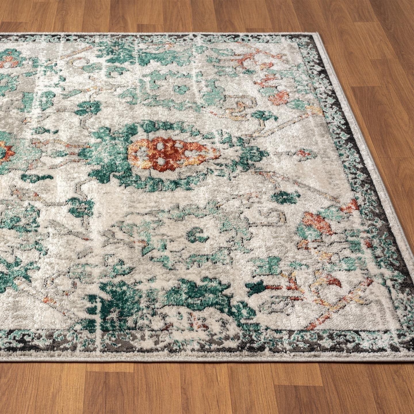 Luxe Weavers Oriental Floral Distressed Area Rug