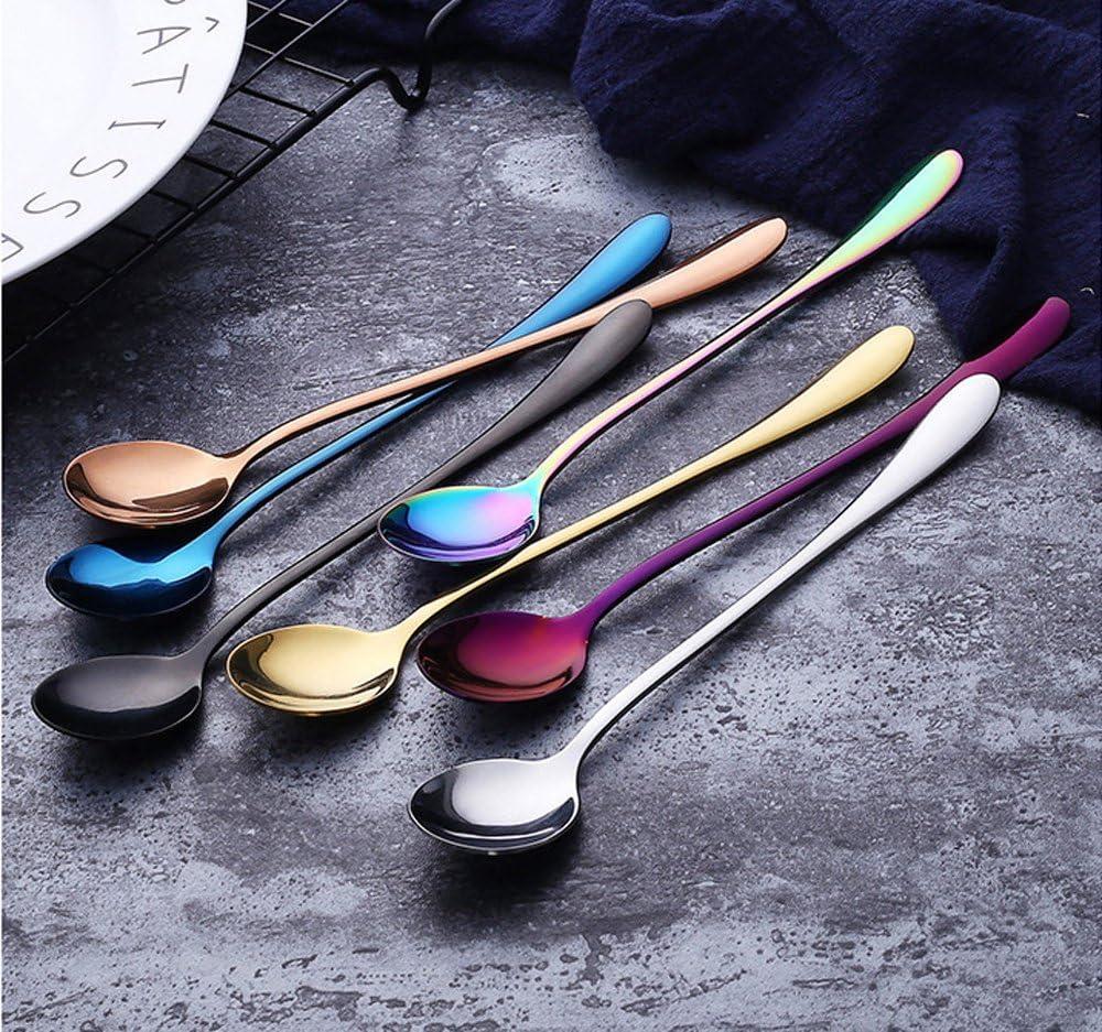 Set of 8 Long-Handled Stainless Steel Iced Tea Spoons