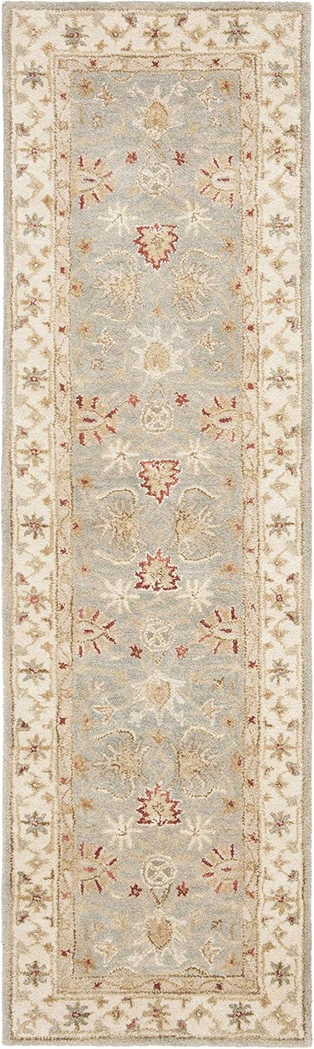 Antiquity AT822 Hand Tufted Runner Rug - Grey Blue/Beige - 2'3"x6' - Safavieh.
