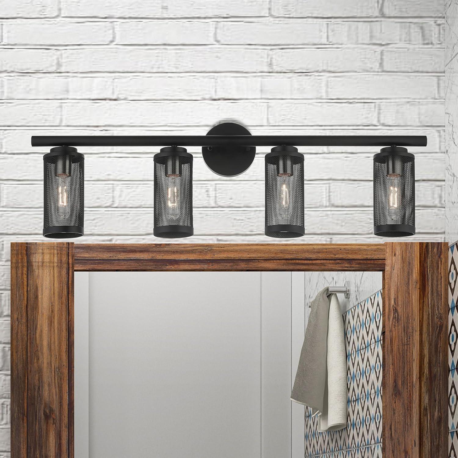 Livex Lighting Industro 4 - Light Vanity in  Black/Brushed Nickel