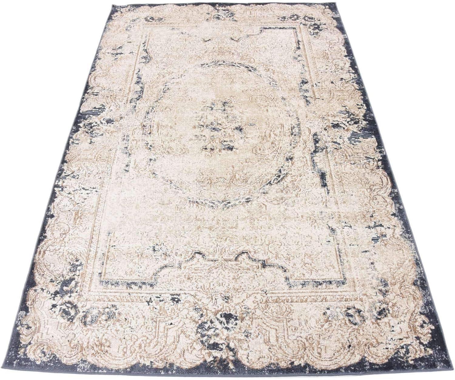 Unique Loom Chateau Collection Area Rug - Adams (4' 1" x 6' 1" Rectangle Cream/Brown)