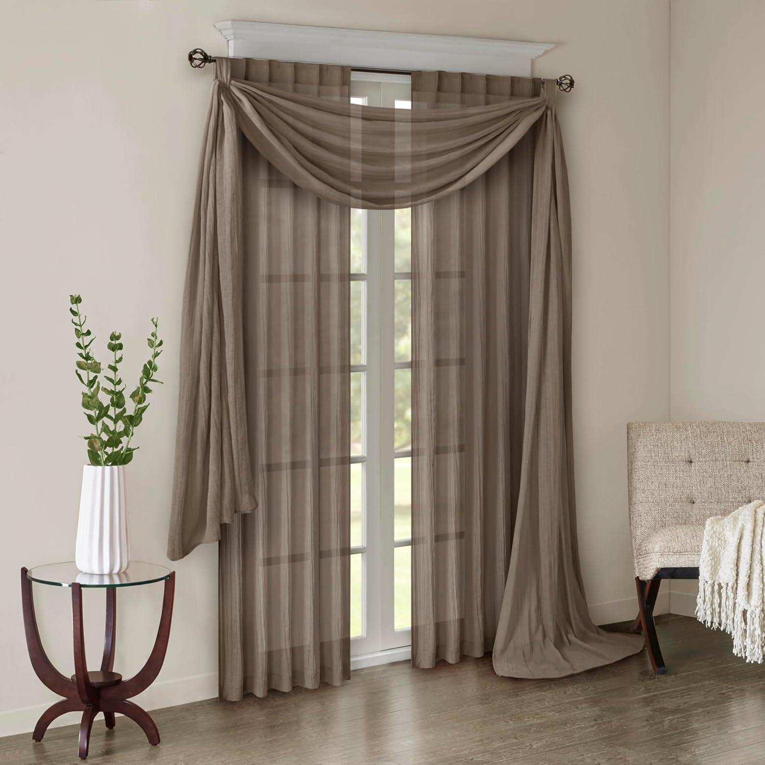 Madison Park Harper Solid Crushed Curtain Panel Pair (Set of 2)