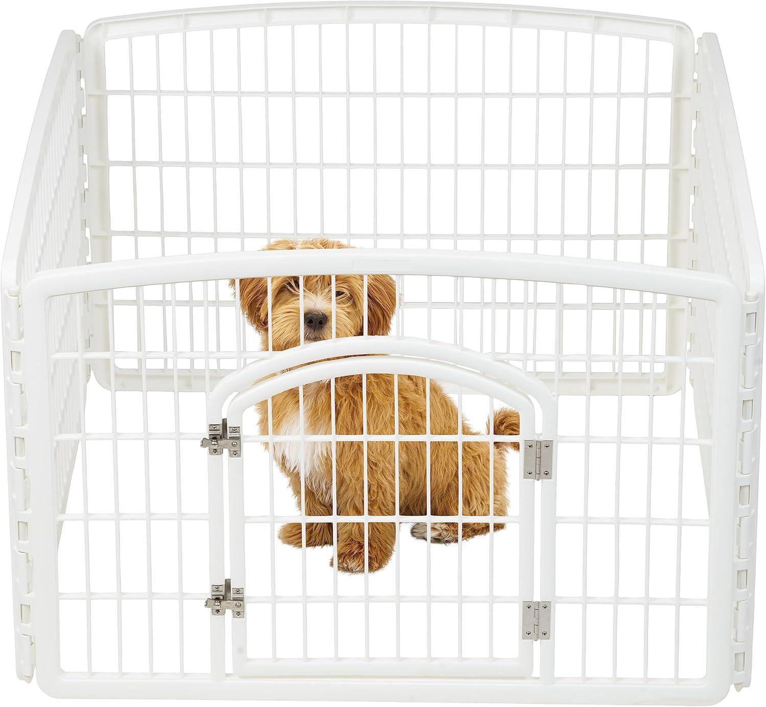 IRIS USA 4-8Panel 24/34"H Plastic Pet Playpen with Door