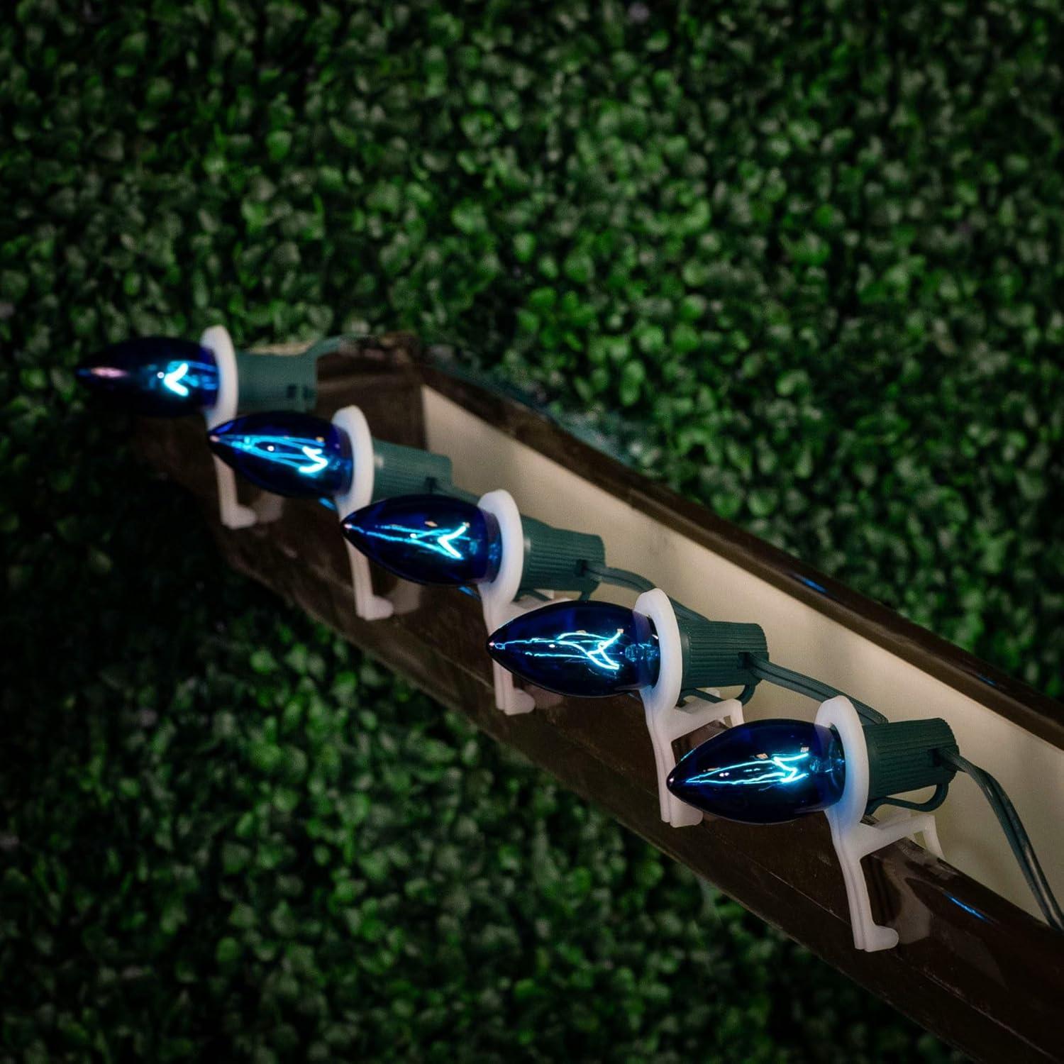 Novelty Lights Twinkle blue C9 Incandescent Traditional Vintage Christmas Replacement Bulbs 25 Pack