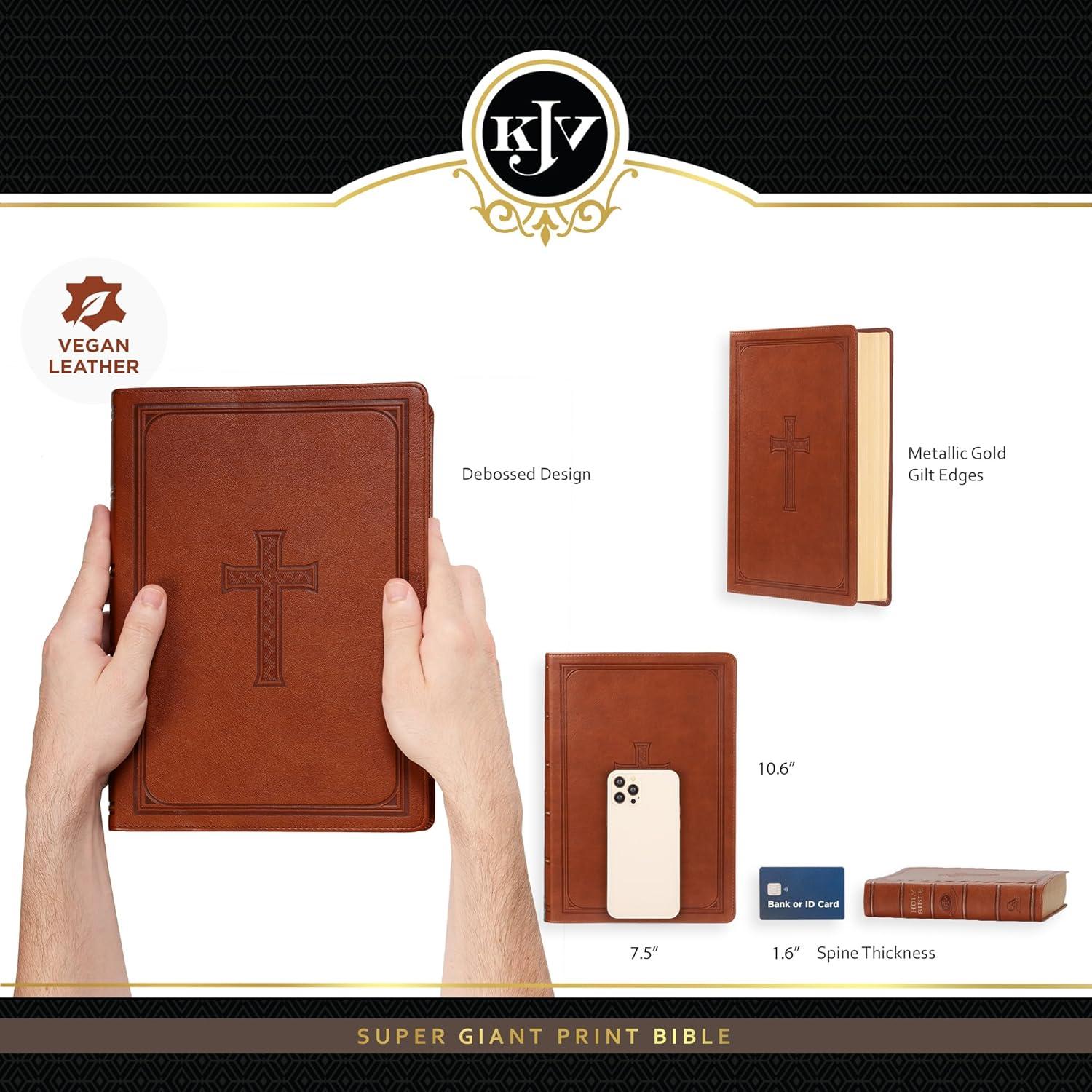 KJV Super Giant Print Lux-Leather Tan - Large Print (Leather Bound)