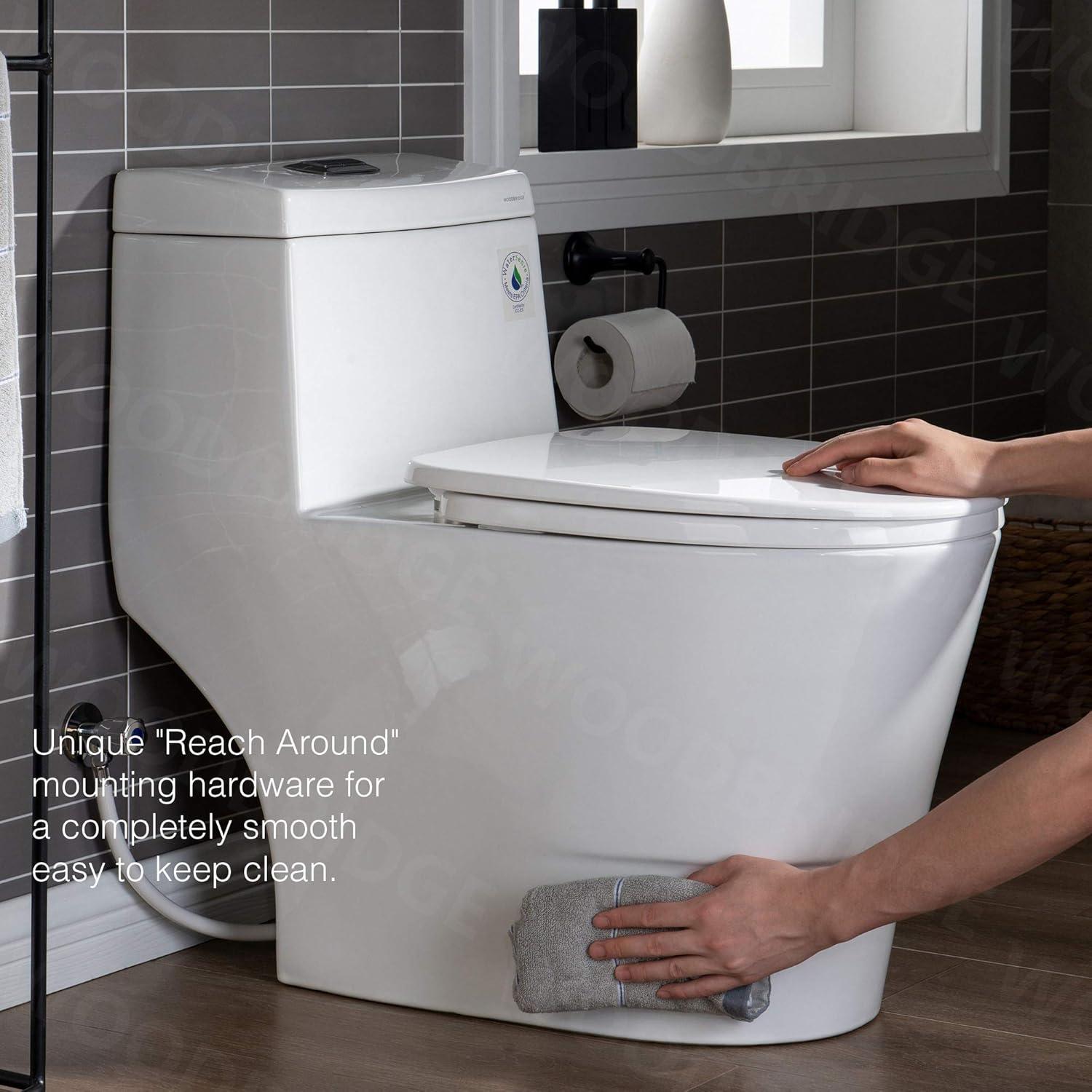 1.28 GPF Elongated Comfort ADA Height One Piece Dual-Flush Toilet with Soft-Closing Seat,MAP Flushing 1000G