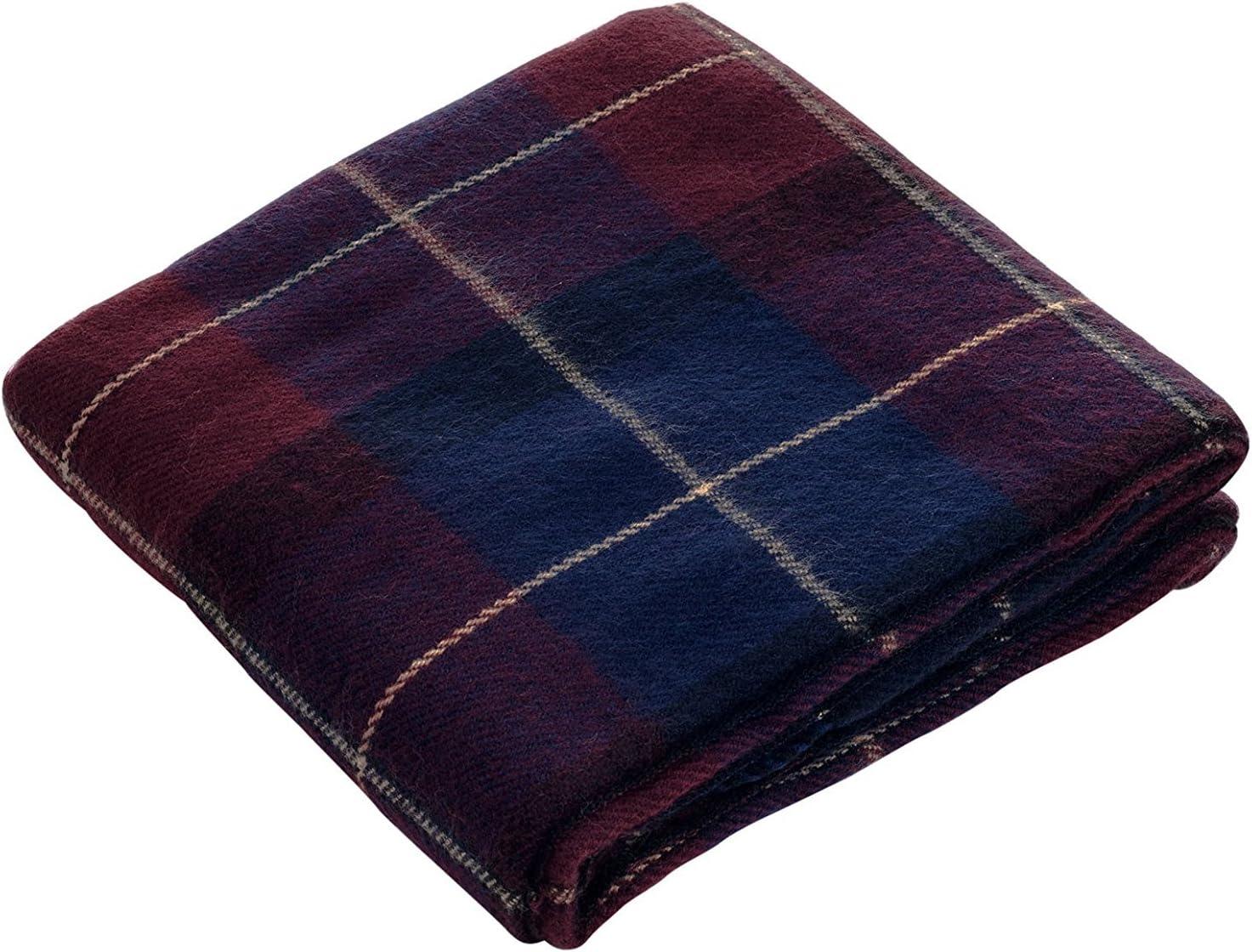 Lavish Home Throw Blanket – 50x60 Soft Cashmere-Like Acrylic, Machine-Washable and Lightweight Decorative Throw Blanket for Bed, Sofa, or Chair - (Blue & Red Plaid)