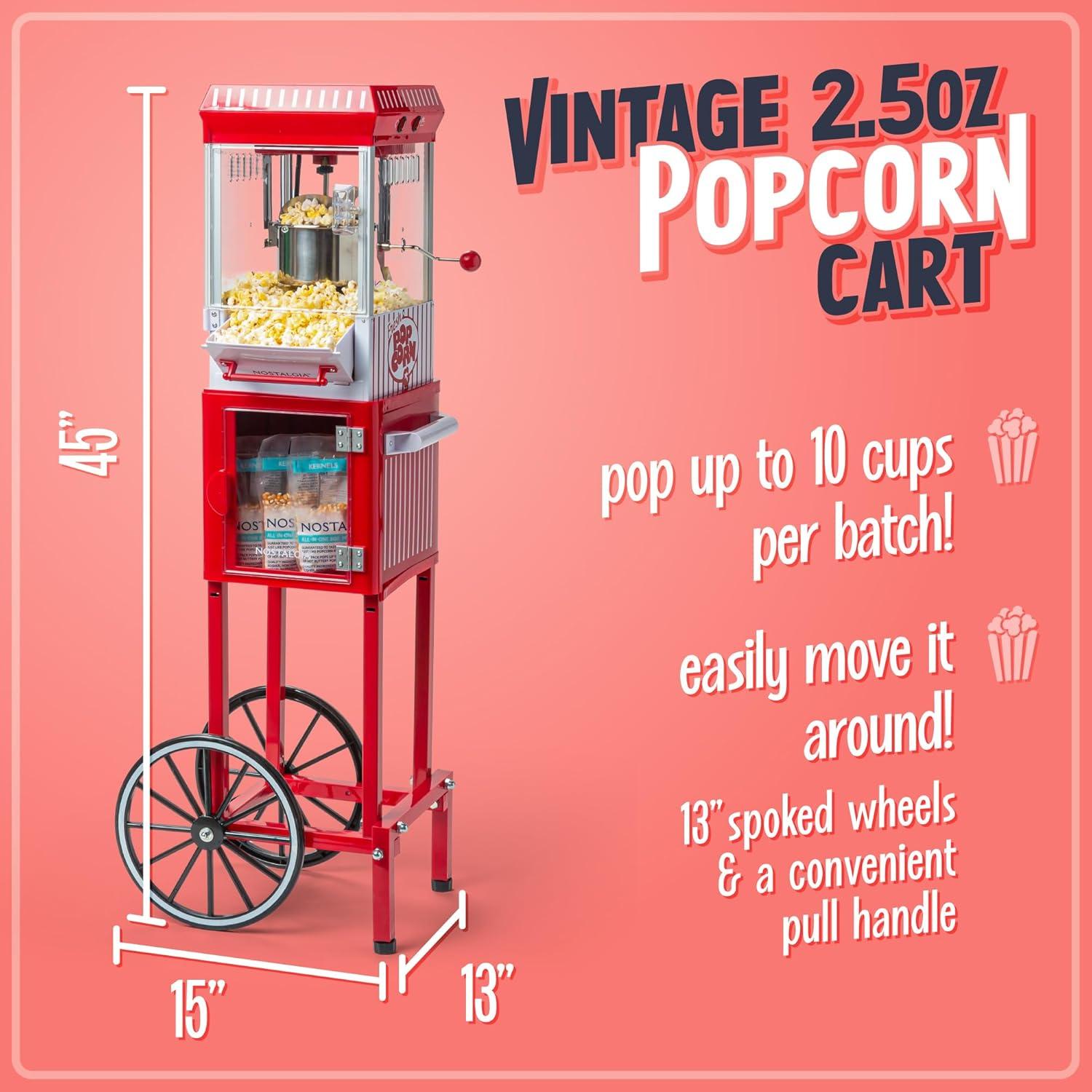 Nostalgia Nostalgia 3 oz. Popcorn Machine with Cart