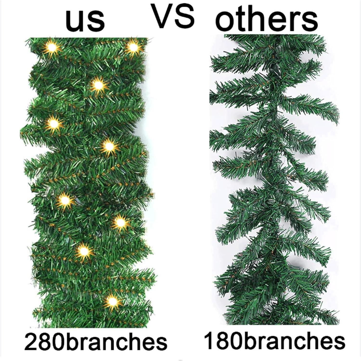 9ft Green Prelit Artificial Christmas Garland with LED Lights