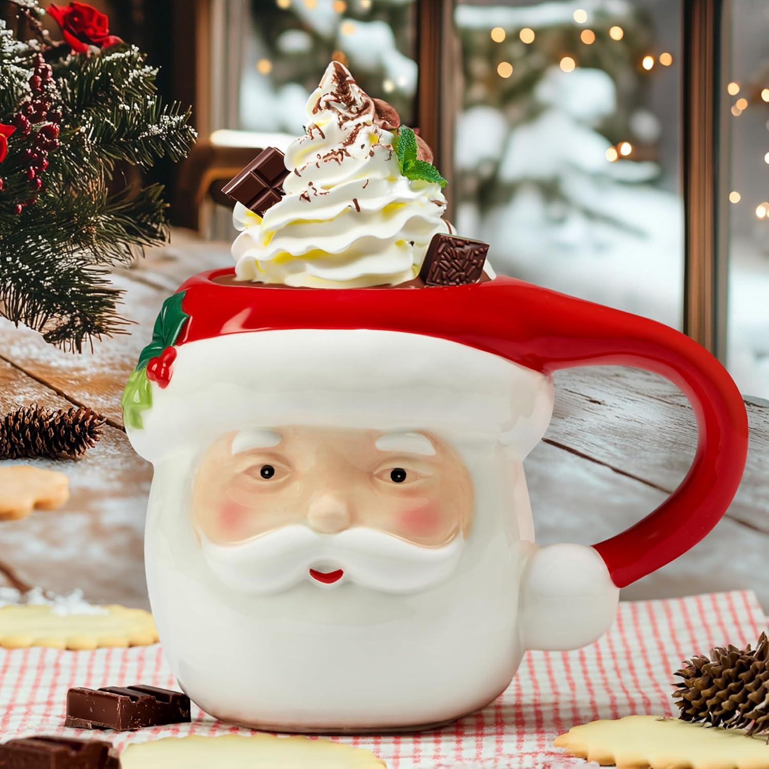 Certified International Certified International 4 Piece Holiday Magic Santa 3-D Mug Set