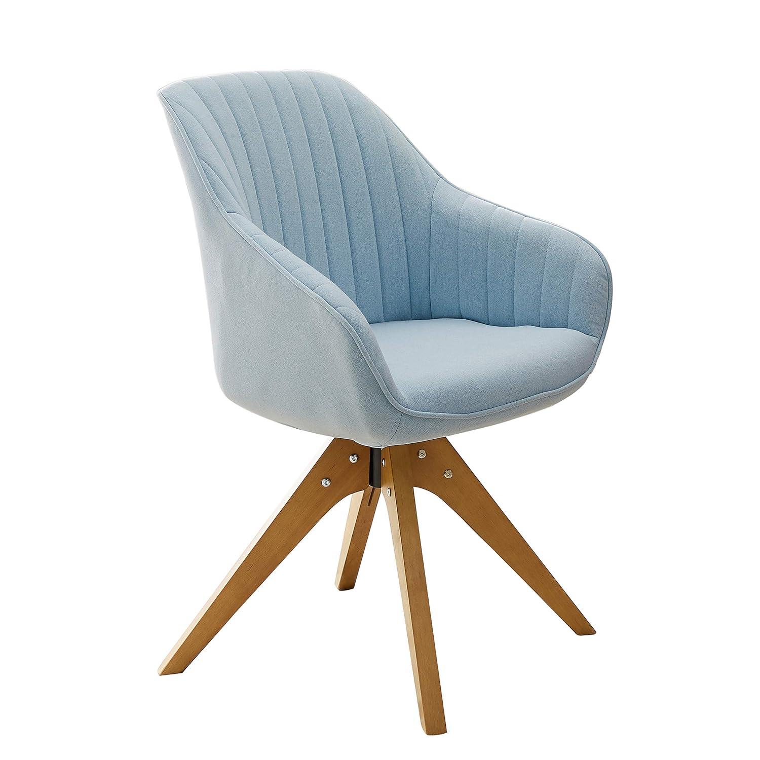 Art Leon Modern Swivel Fabric Accent Desk Chair with Beech Wood Legs, Yellow