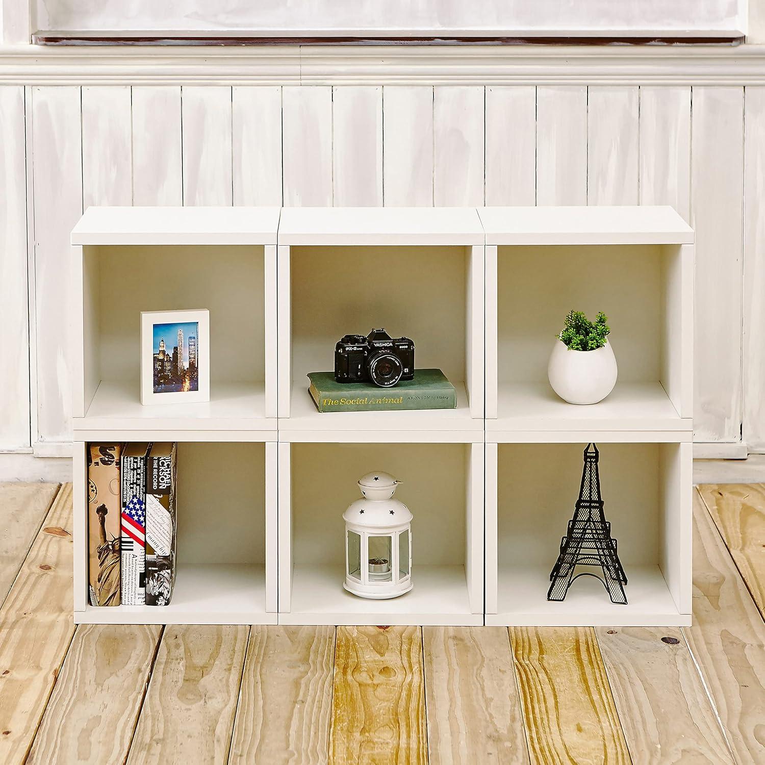 Way Basics Eco Stackable Storage Cube and Cubby Organizer, White