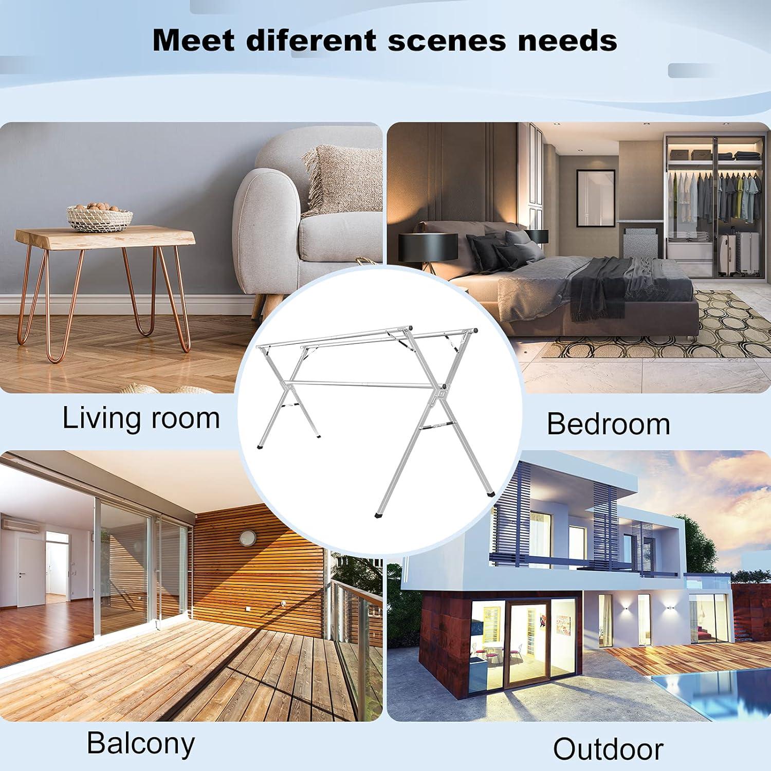 Adjustable Stainless Steel Foldable Clothes Drying Rack