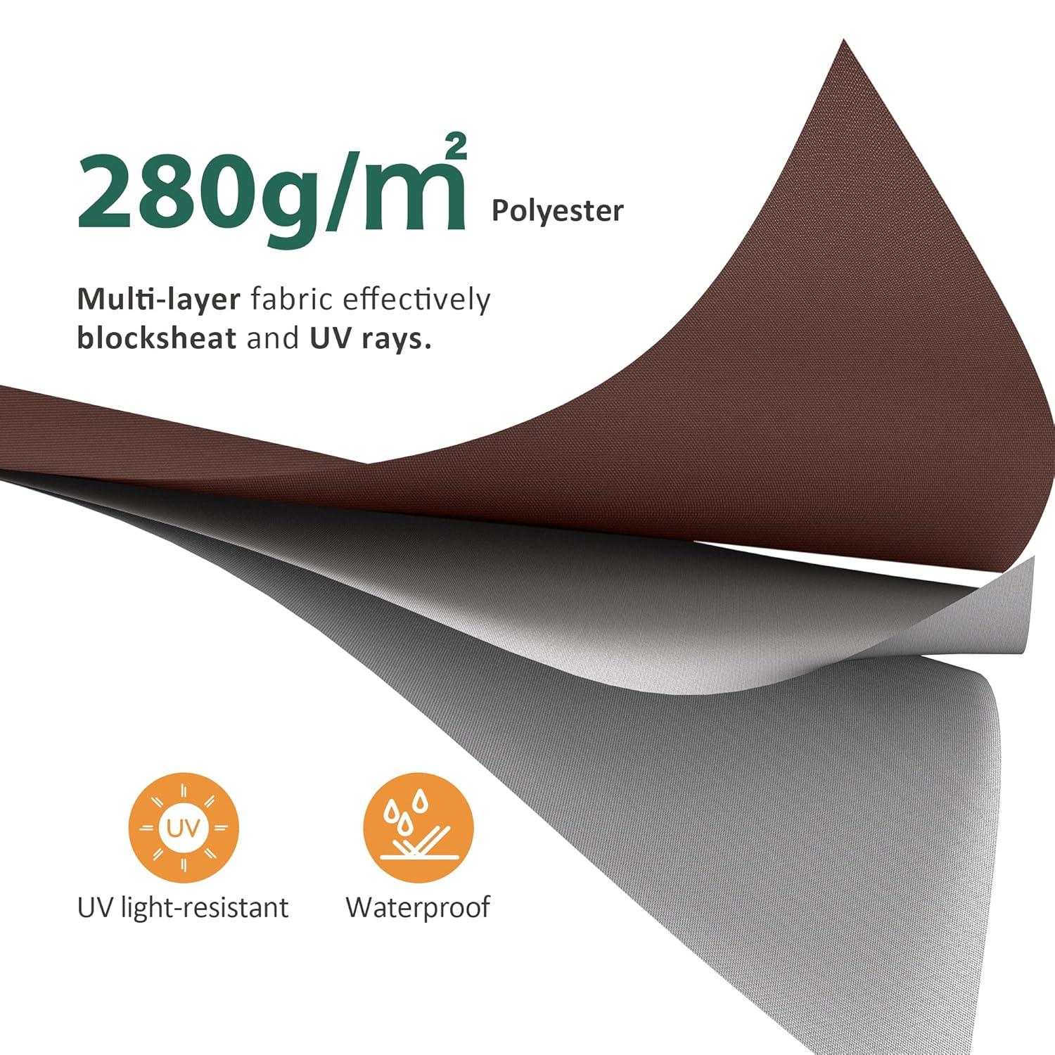 MCombo Manual Retractable Patio Door/Window Awning, Sunshade Shelter Outdoor Canopy