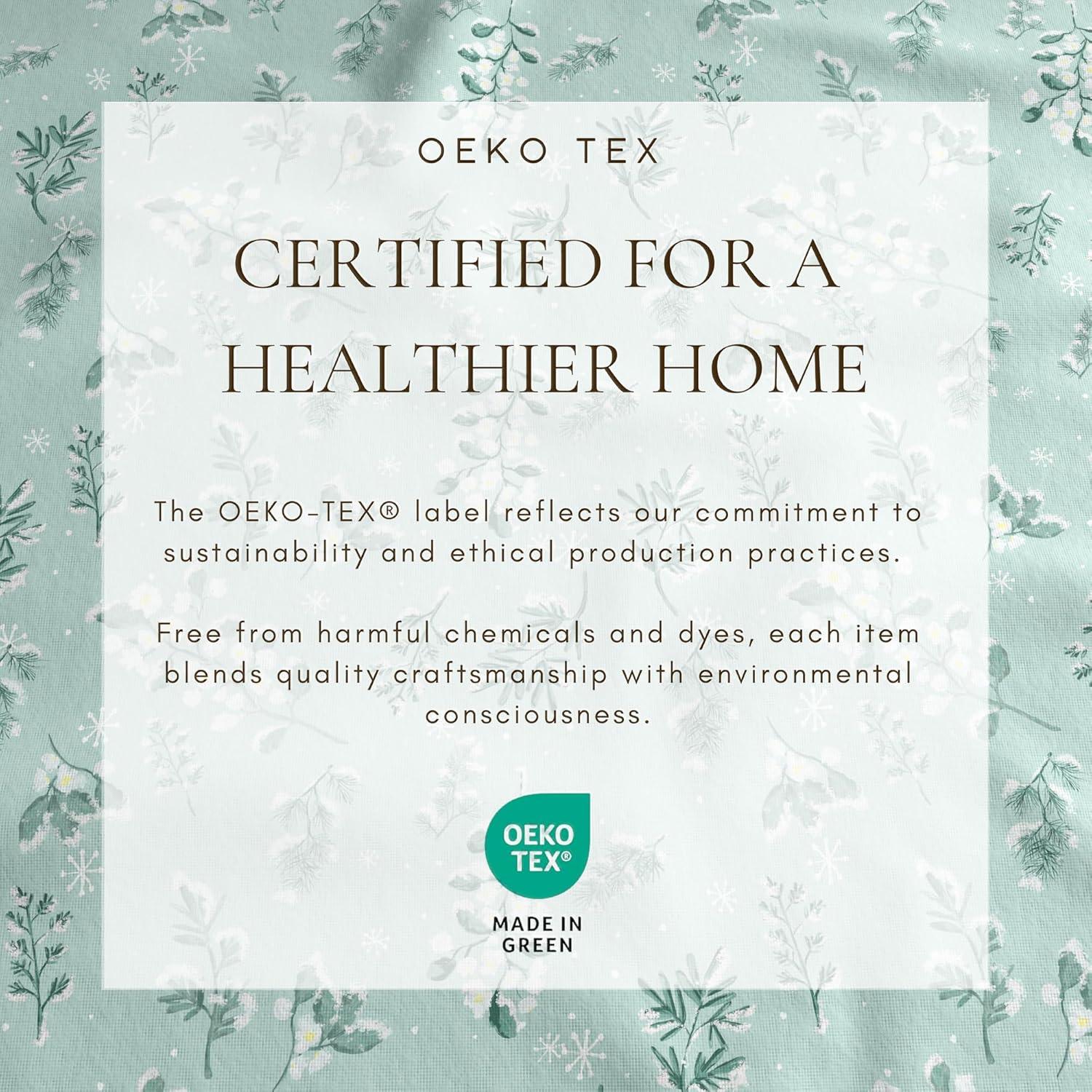 100% Cotton Winter Flannel Sheet Set - Great Bay Home (Twin, Snowy Botanical)