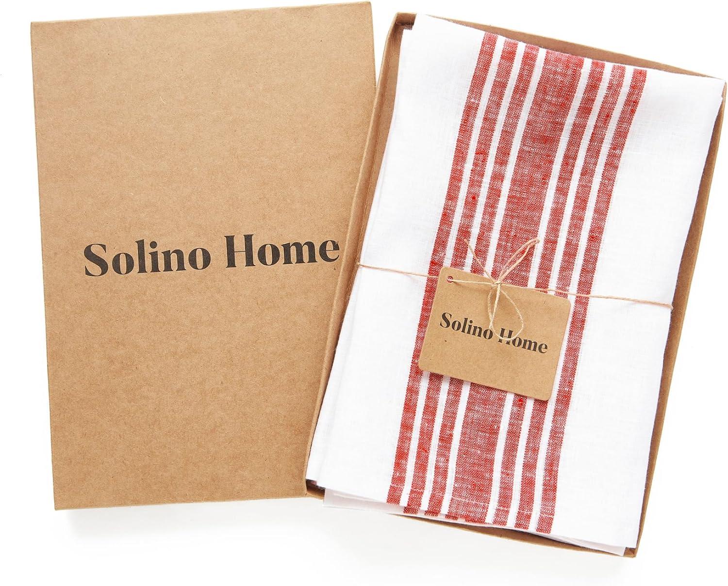 Red and White Striped Linen Farmhouse Napkins Set of 4