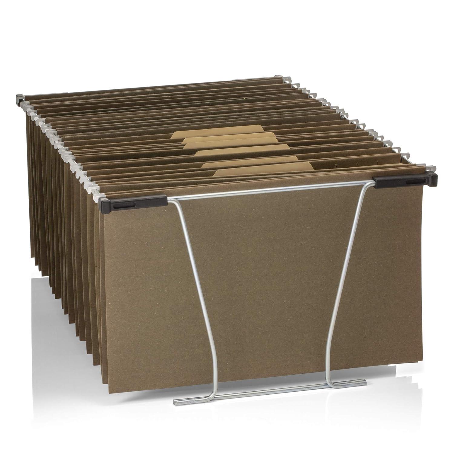 Officemate 91966 Hanging File Folder Frame, Adjustable Letter/Legal Size, Steel, Silver, 1 Set