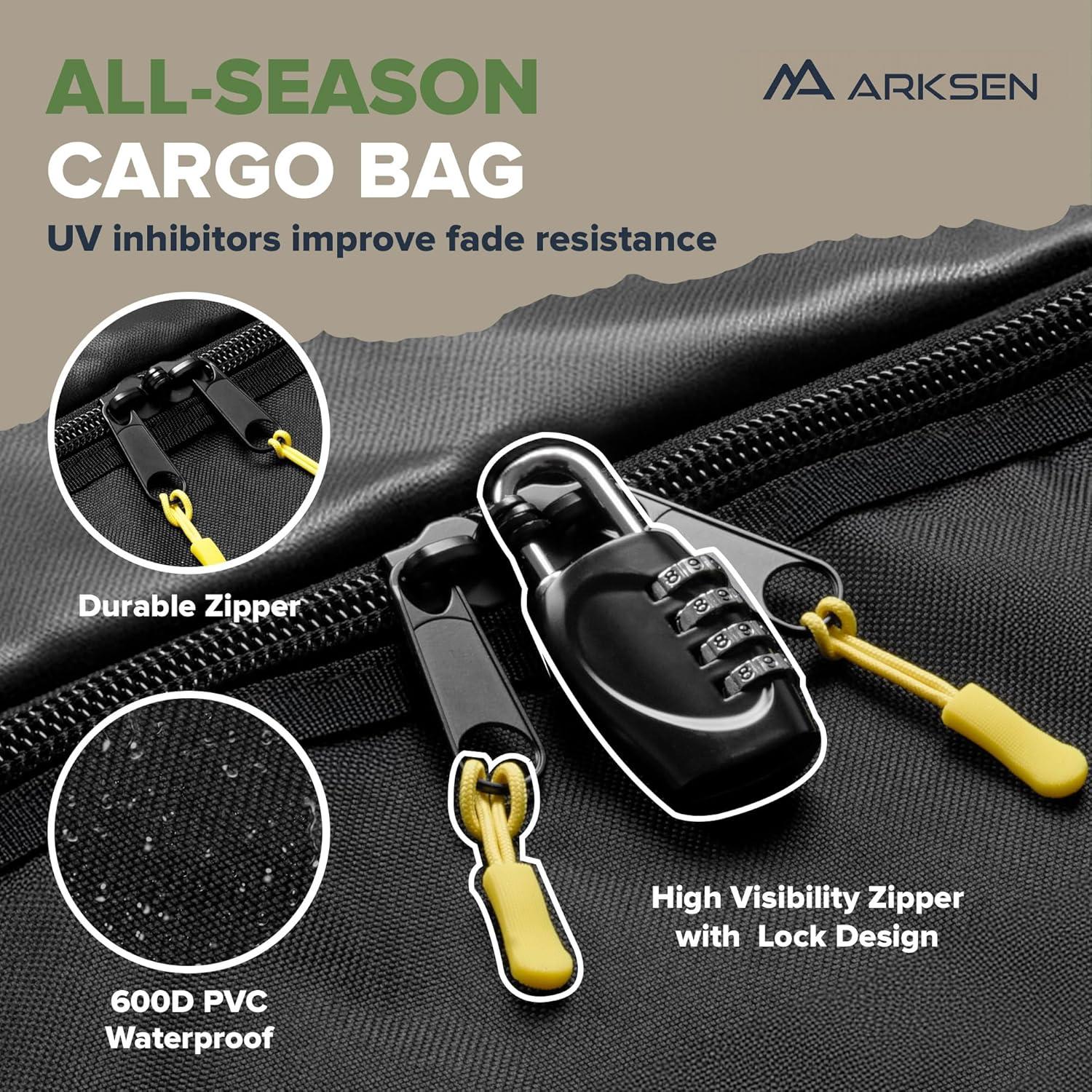 Arksen 60" Cargo Hauler Carrier Hitch Mounted Luggage Basket with Cargo Bag Combo