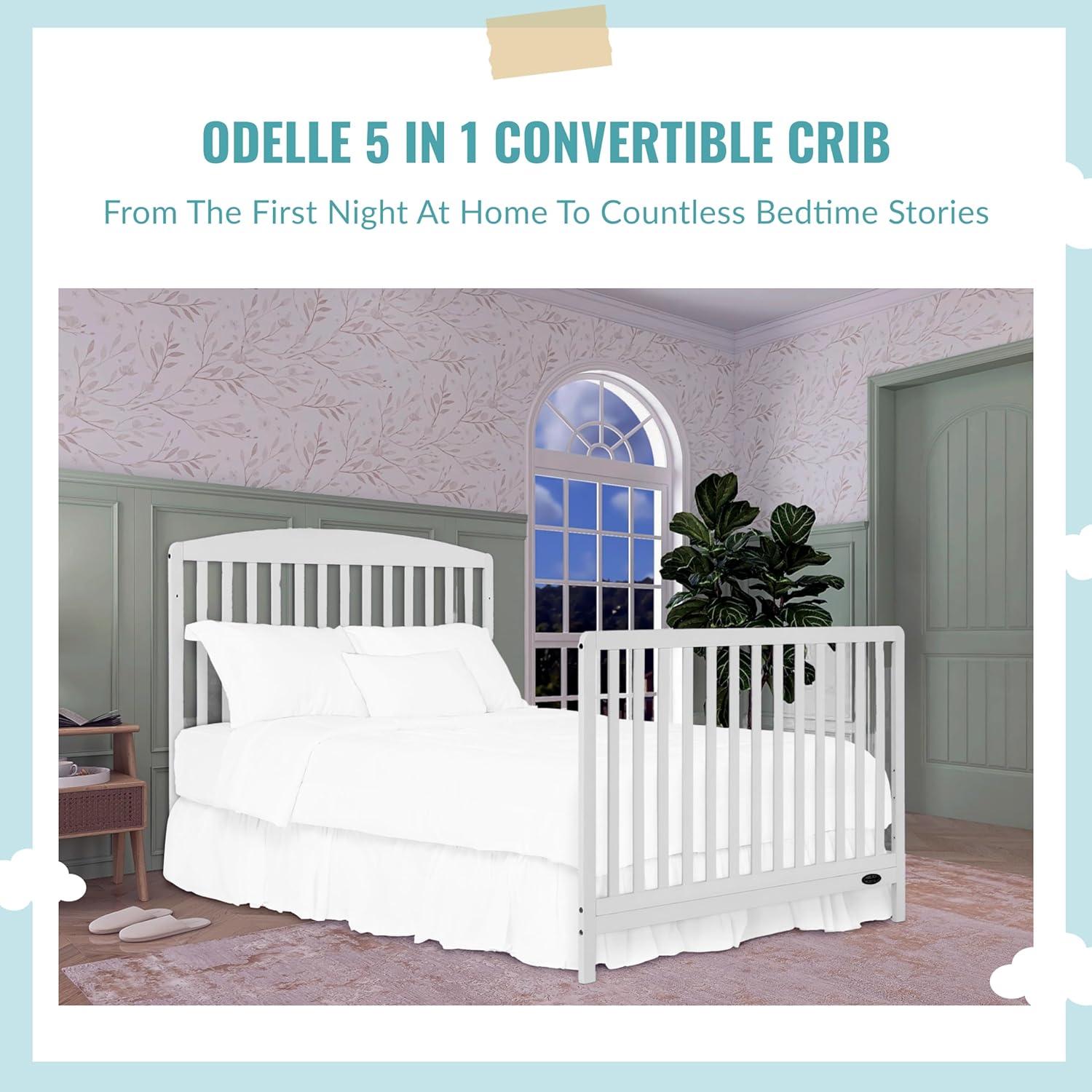 Dream On Me Odelle 5 in 1 Convertible Crib, JPMA & Greenguard Gold Certified