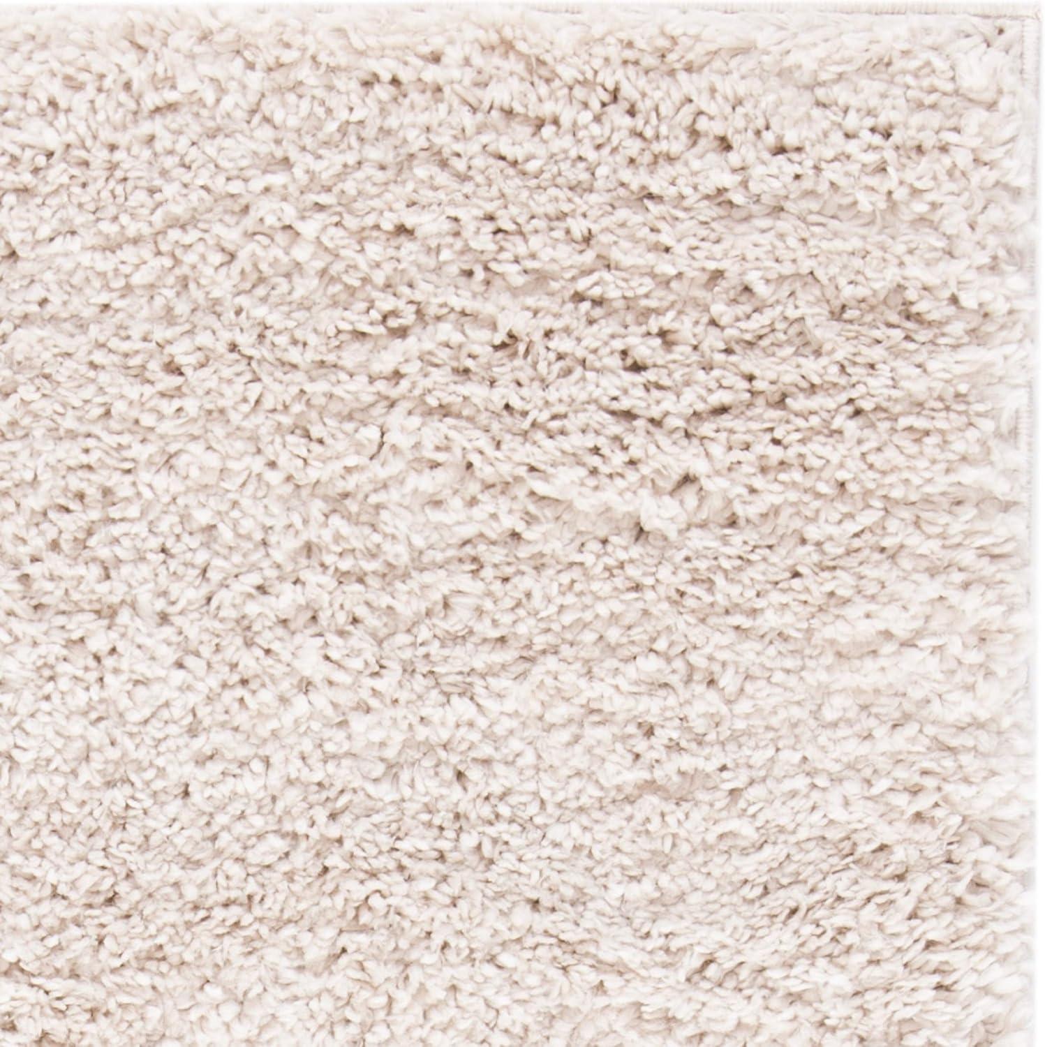SAFAVIEH August Carlene Solid Plush Shag Area Rug, Beige, 12' x 15'