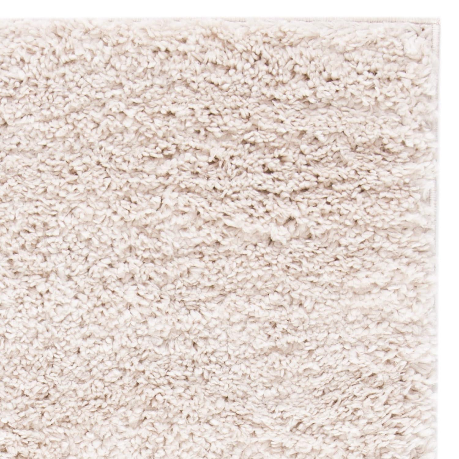 SAFAVIEH August Carlene Solid Plush Shag Area Rug, Beige, 12' x 15'