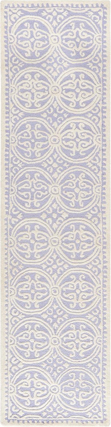 SAFAVIEH Cambridge Leslie Geometric Wool Runner Rug, Black/Ivory, 2'6" x 6'