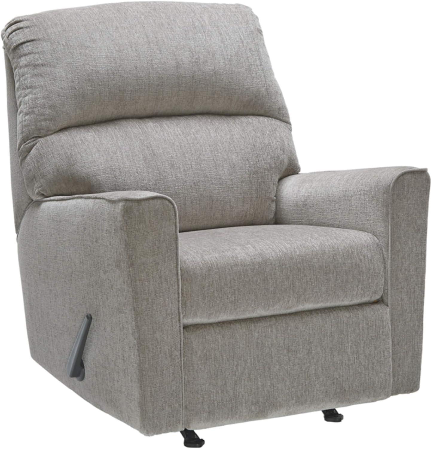 Contemporary Alloy Metal Gray Recliner Chair 34"