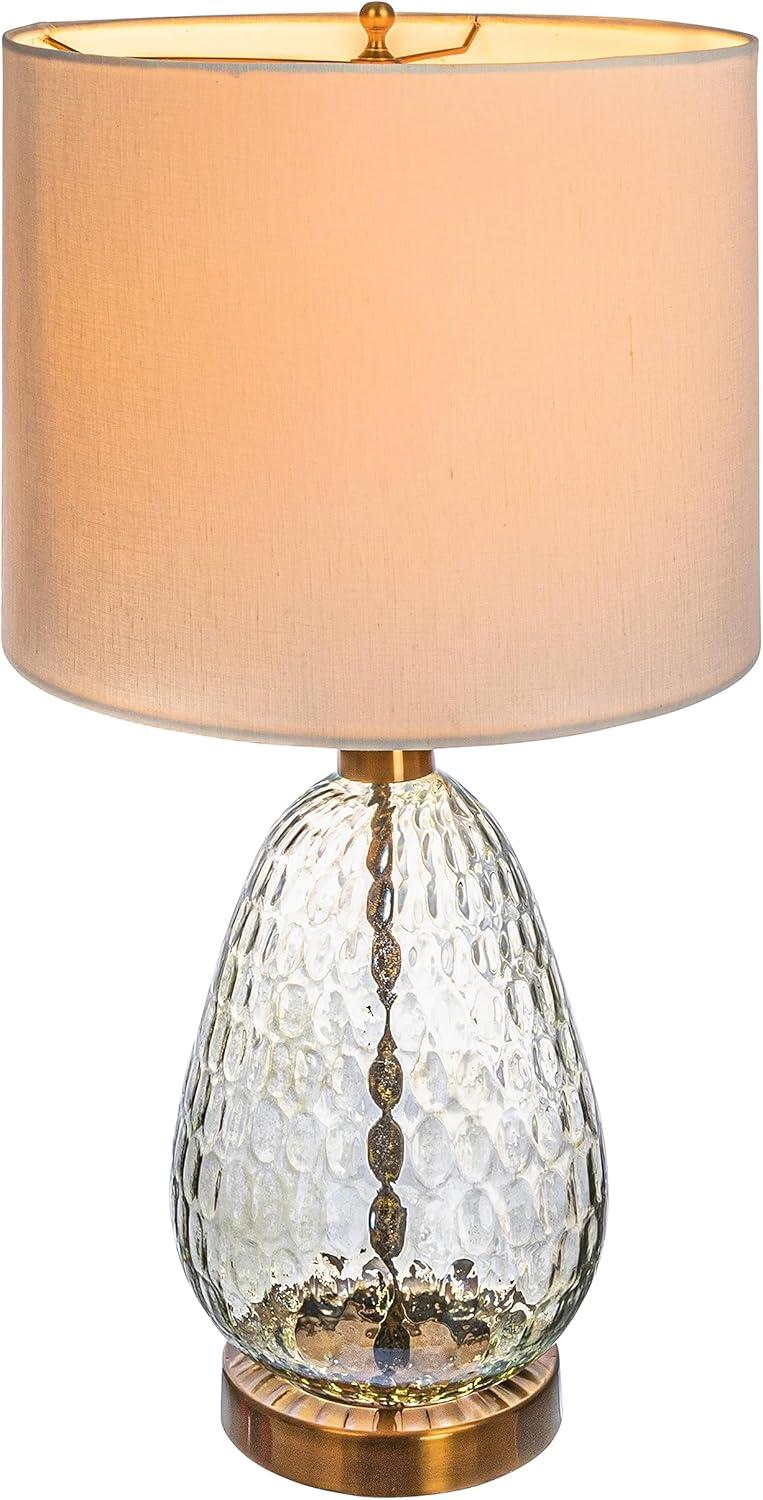 Storied Home Textured Glass Base Table Lamp: Antique Bronze, UL Listed, 26" Height