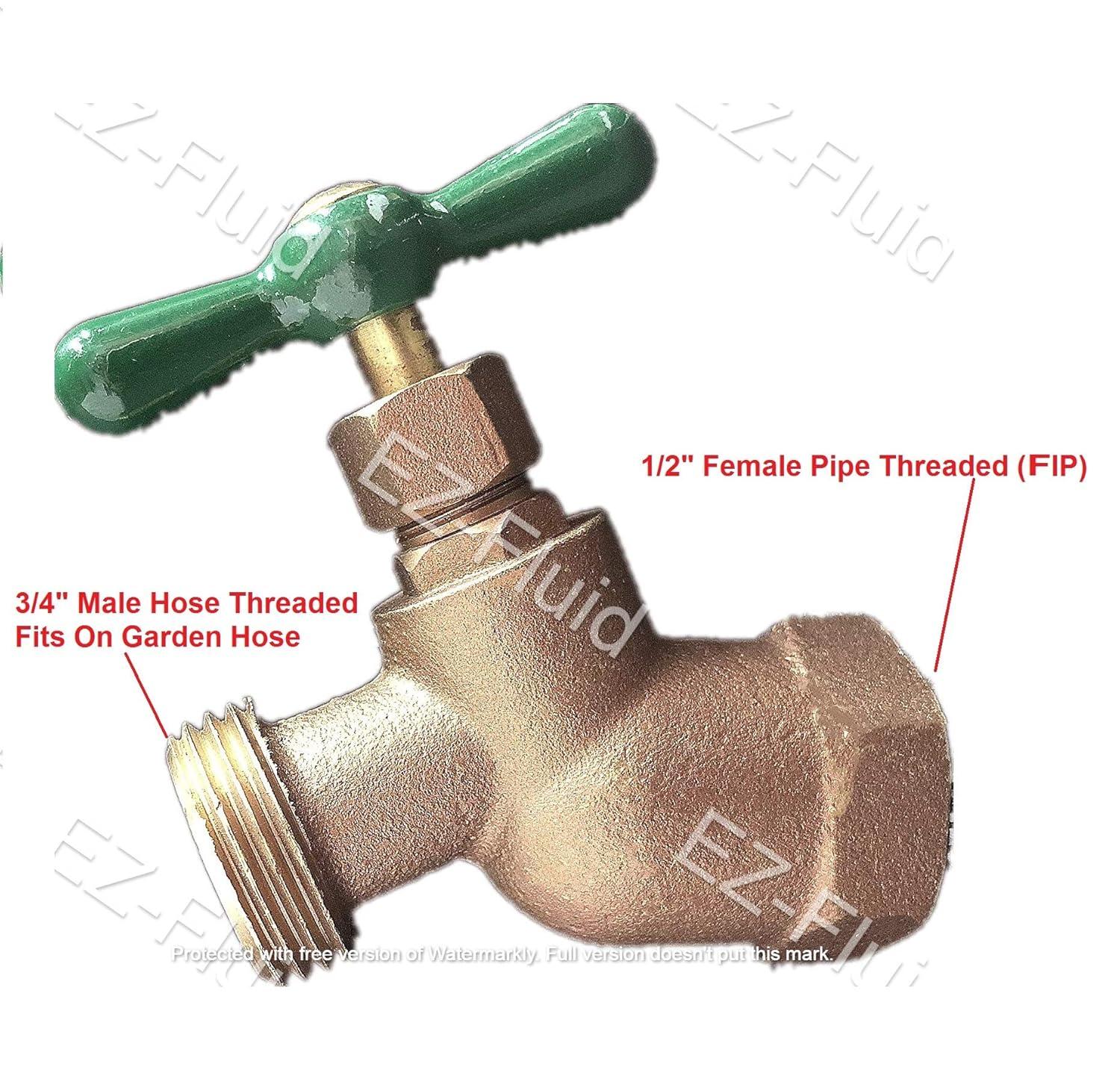 EZ-Fluid EZHBF12-1W, 1/2 in Brass 3/4 in Valve