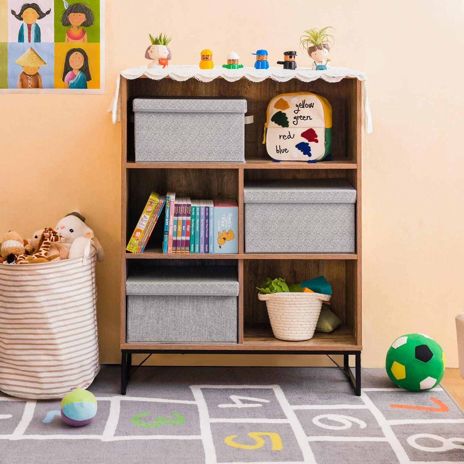 GRANNY SAYS Storage Box, Storage Bins with Lids, Closet Storage Containers, Storage Basket with Lid, Storage Organizer Bins, Decorative Boxes Keepsake, Large Storage Bins, Gray, 3-Pack