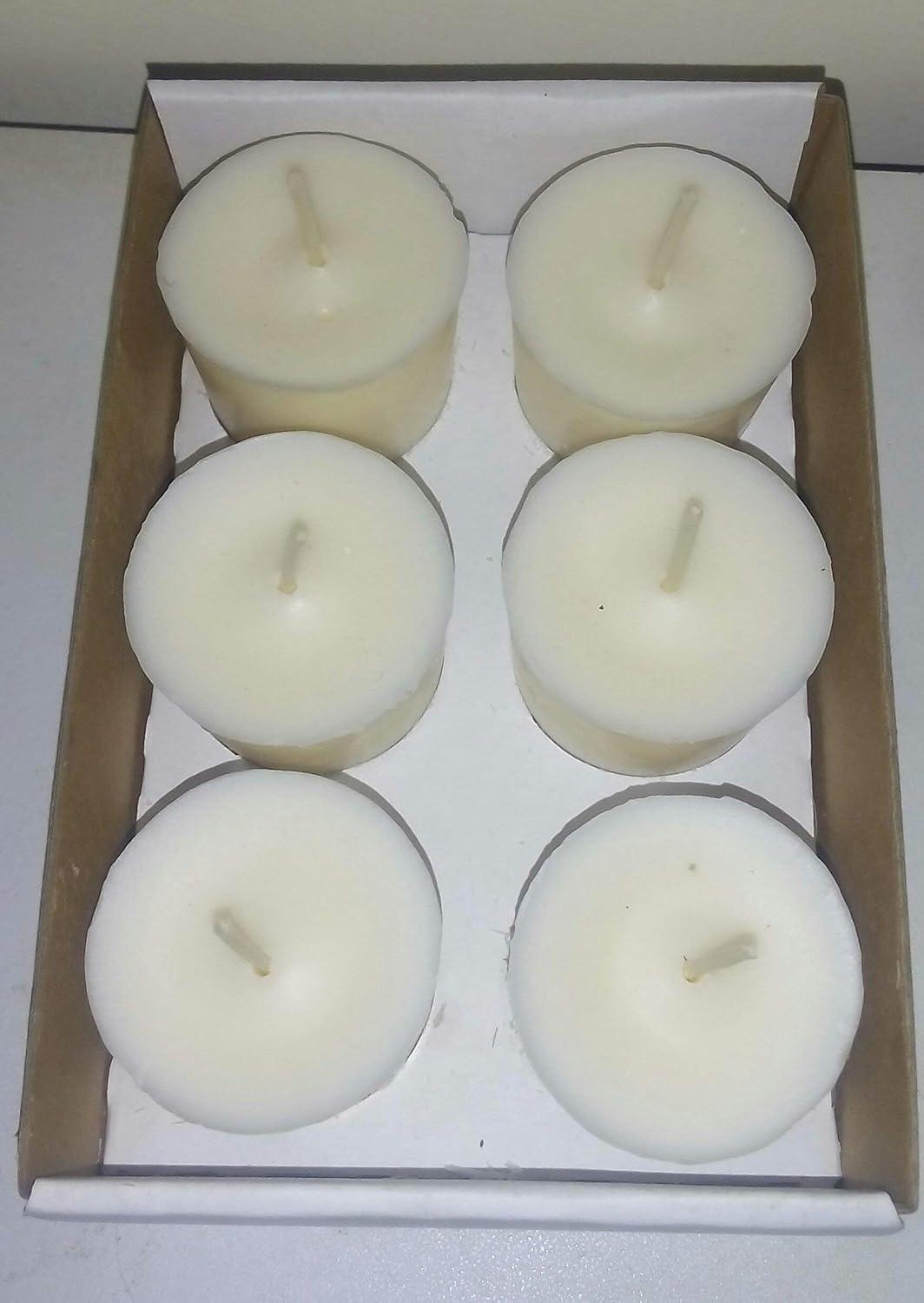 Bear Natural Organics Pack of 6 White Unscented Votive Candles