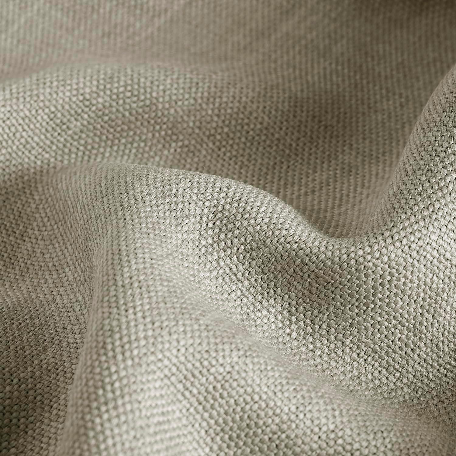 Oatmeal Faux Linen Extra Wide Room Darkening Curtain (1 Panel), Oatmeal, 100W X 108L