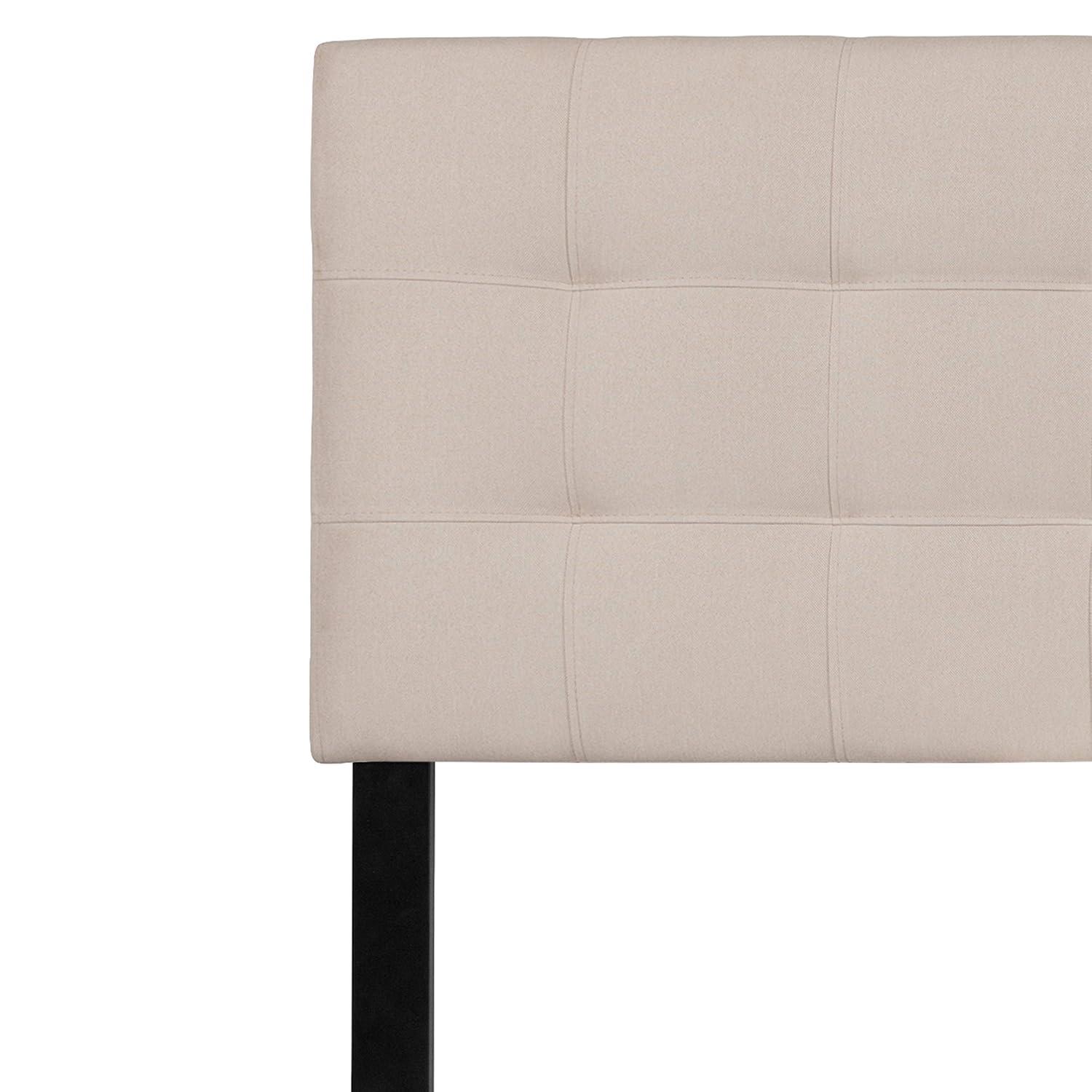 Flash Furniture Bedford Tufted Upholstered King Size Headboard in Beige Fabric