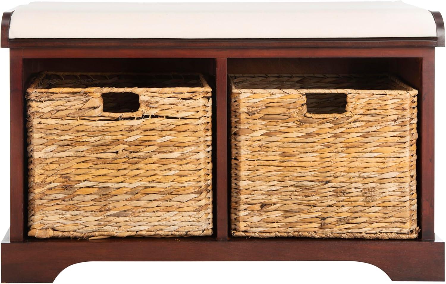 Freddy Wicker Storage Bench - Cherry - Safavieh
