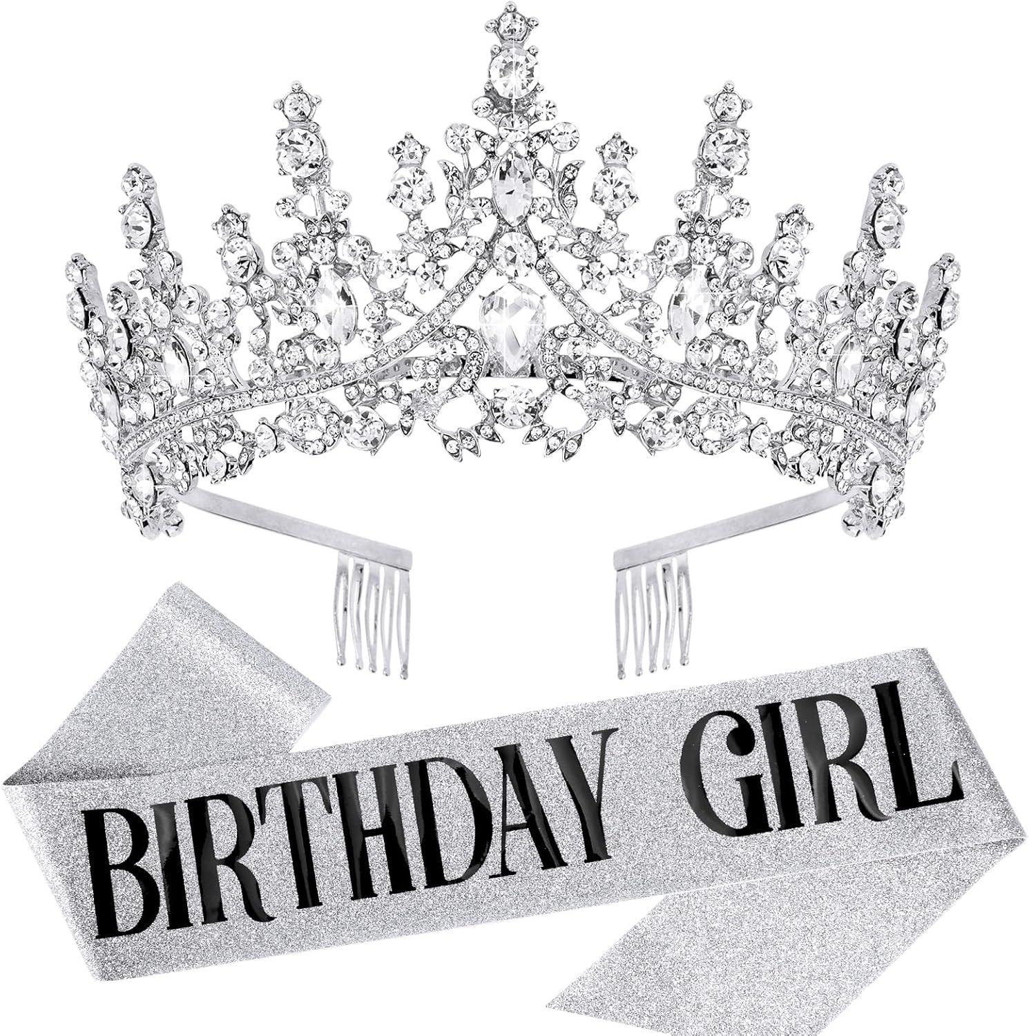 Hilingoto Clearance! Birthday Girl Crown with Birthday Sash Birthday Girl Headband Birthday Crowns for Women for Women Happy Birthday Decorations Birthday Party Supplies Girl Party Balloon