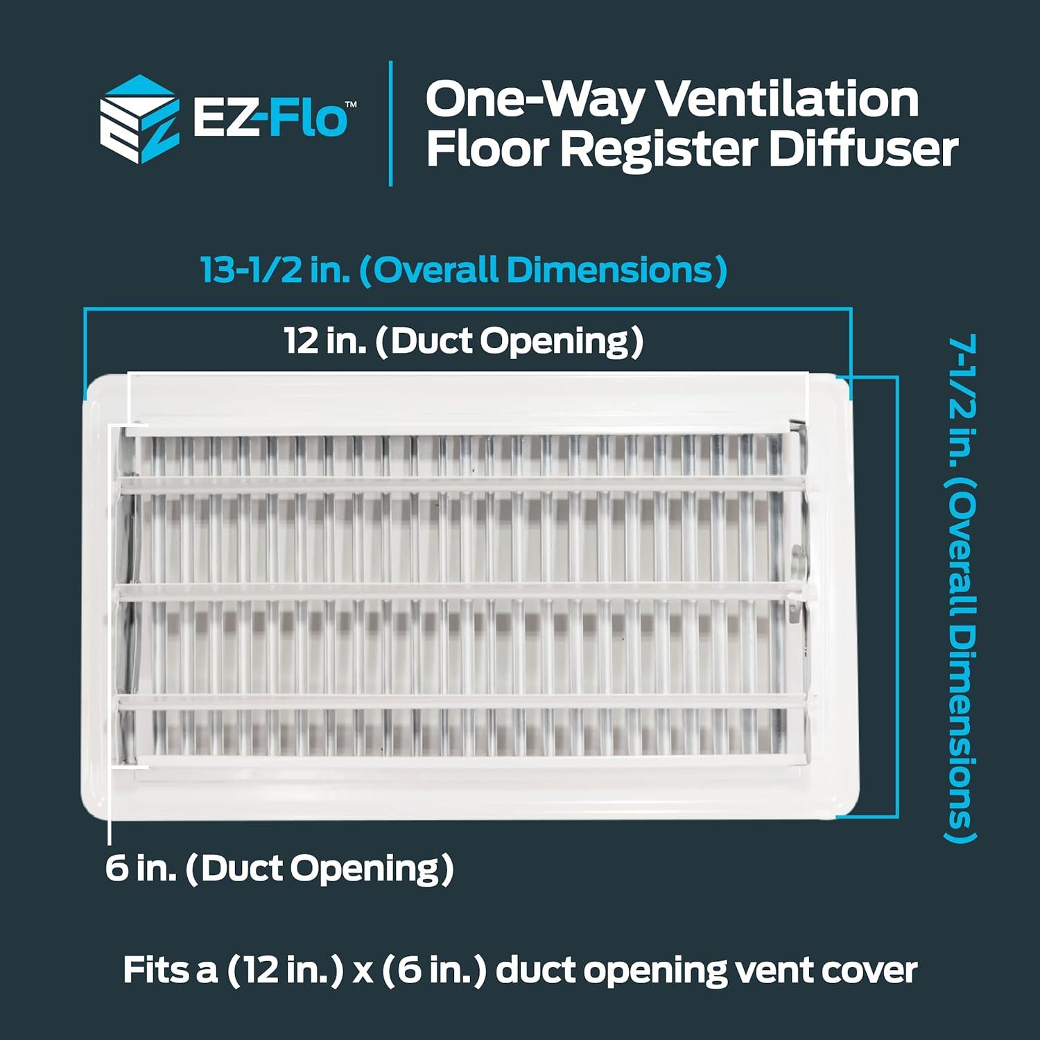 EZ-FLO 13.5" x 7.5" Rectangle White Diffuser