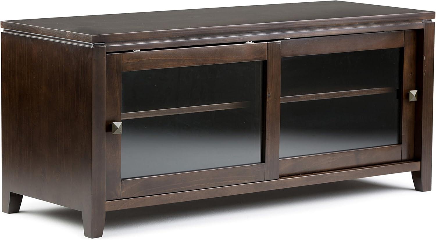 Cosmopolitan Mahogany Brown Solid Wood TV Stand with Cabinet