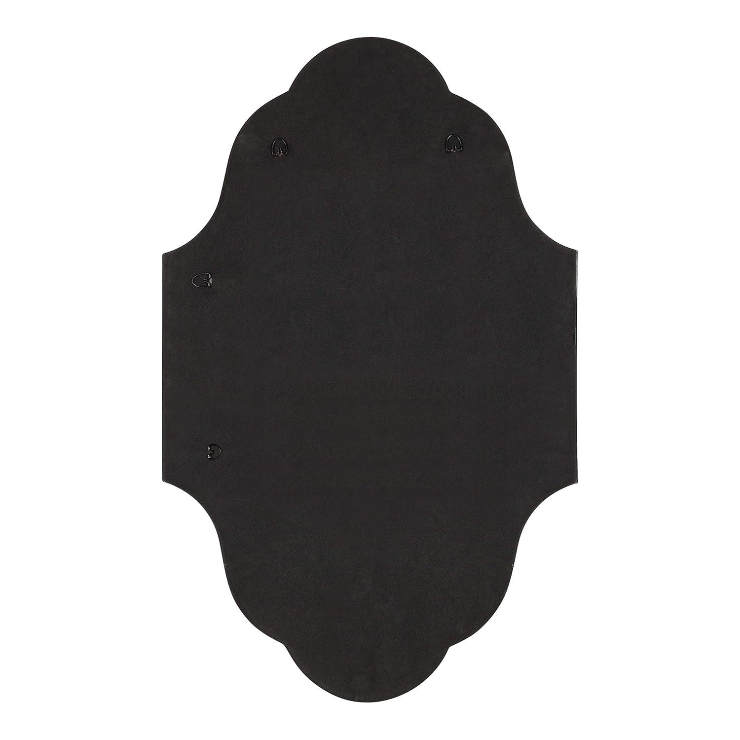 24"x37" Rowla Framed Decorative Wall Mirror Black - Kate & Laurel: Oval, Scalloped Edge, Vintage Design
