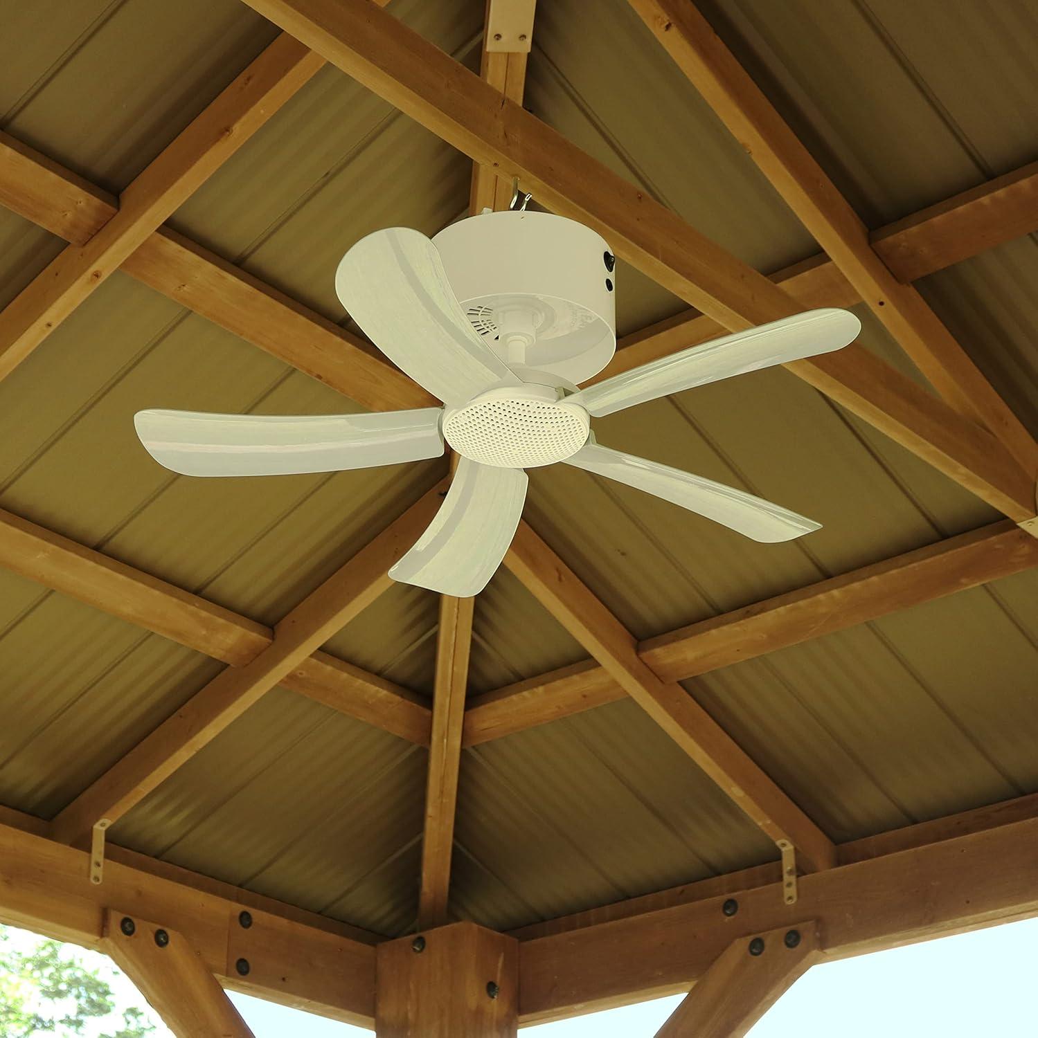 Canopy Breeze Rechargable Canopy Fan with Remote Control: Portable, Indoor/Outdoor, 31" Blade, 2 Speeds, White