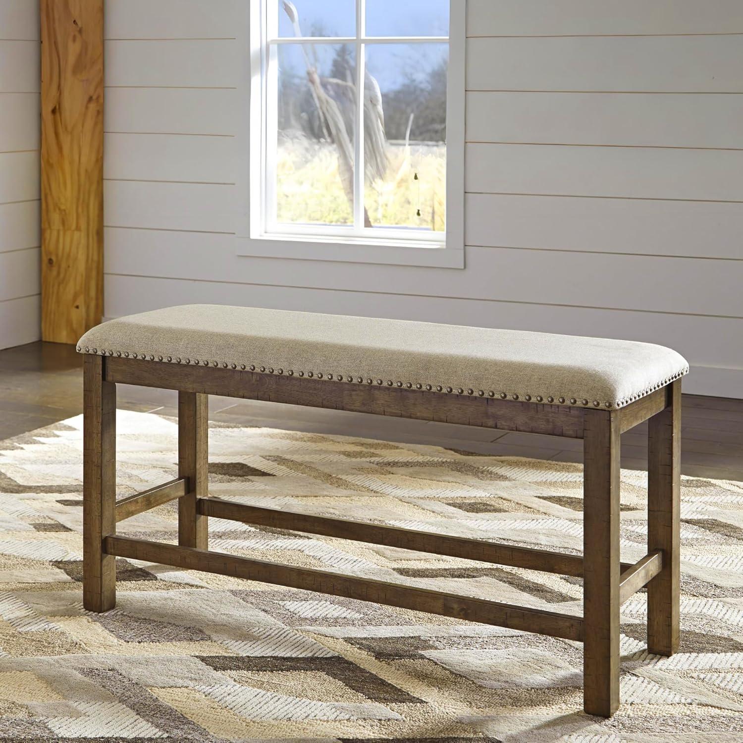 Signature Design by Ashley Casual Moriville Counter Height Dining Bench  Beige