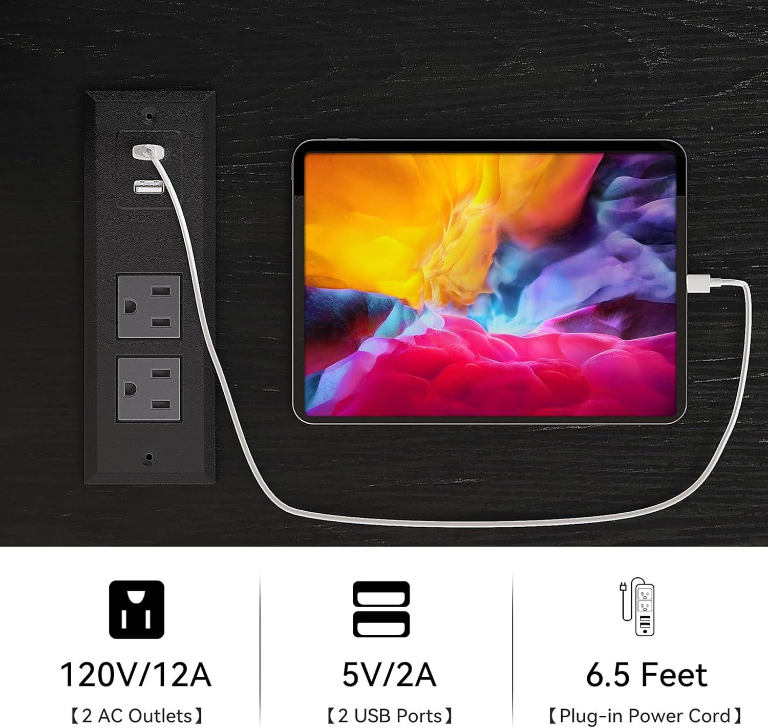 YITAHOME Sideboard Buffet Cabinet, 52" Farmhouse Coffee Bar with Power Outlet, Floating Shelves, Wine Storage for Kitchen & Living Room (White)