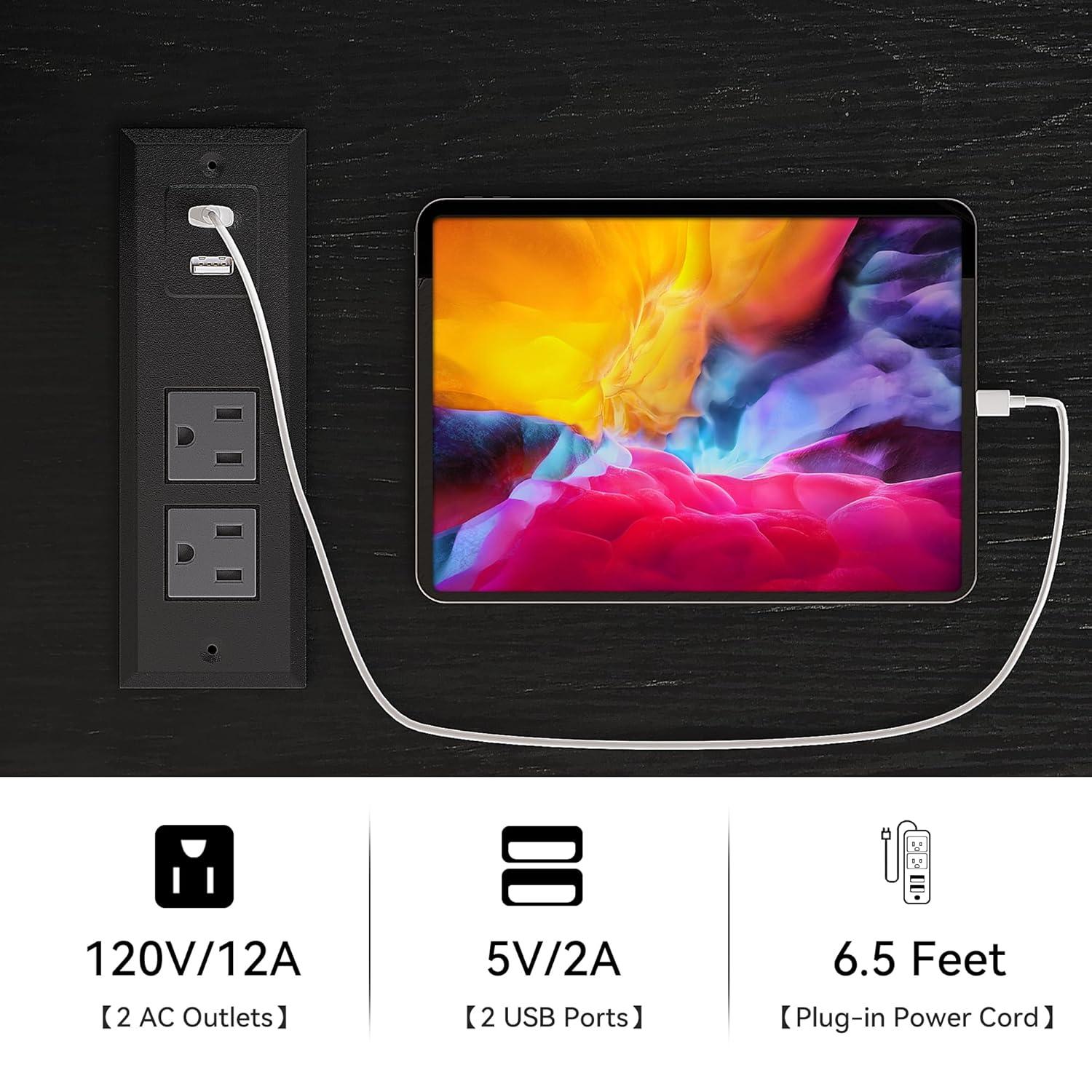 YITAHOME Sideboard Buffet Cabinet, 52" Farmhouse Coffee Bar with Power Outlet, Floating Shelves, Wine Storage for Kitchen & Living Room (White)