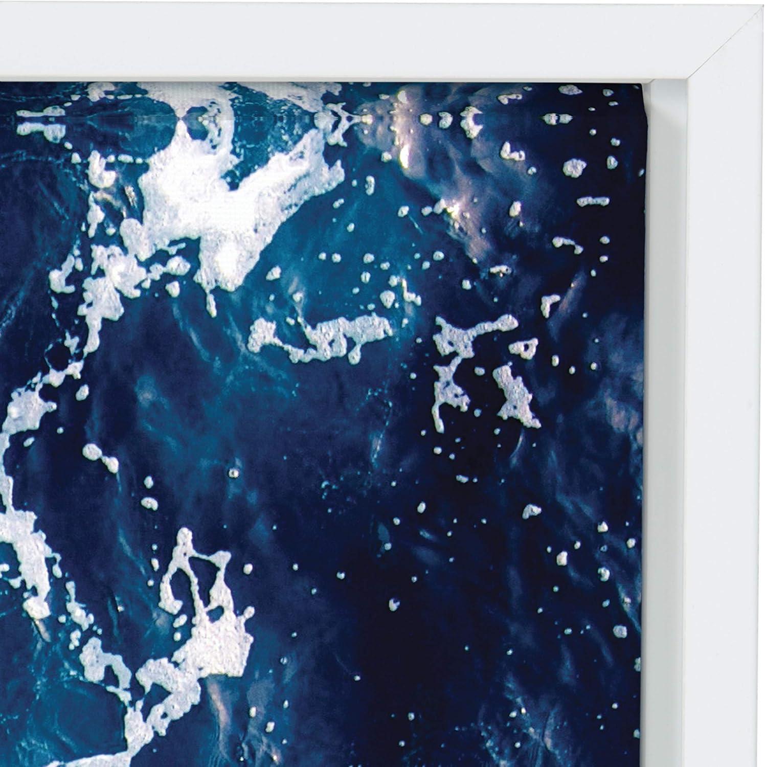 18" x 24" Sylvie Waves Framed Canvas by Simon Te Tai White - Kate and Laurel: Ocean Scene Wall Decor, Modern Art