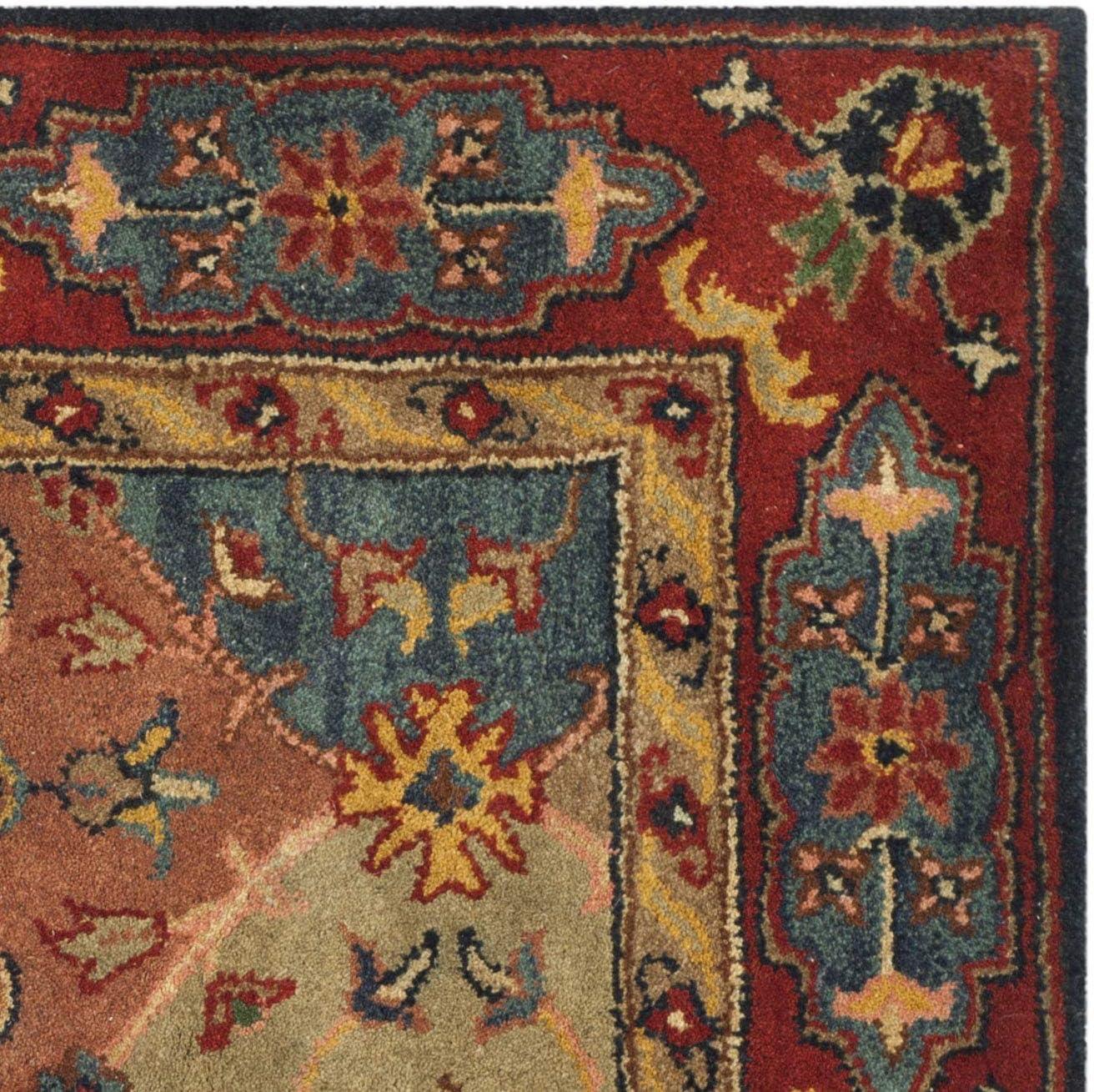 Heritage HG926 Hand Tufted Area Rug - Red/Multi - 4'x4' - Safavieh.