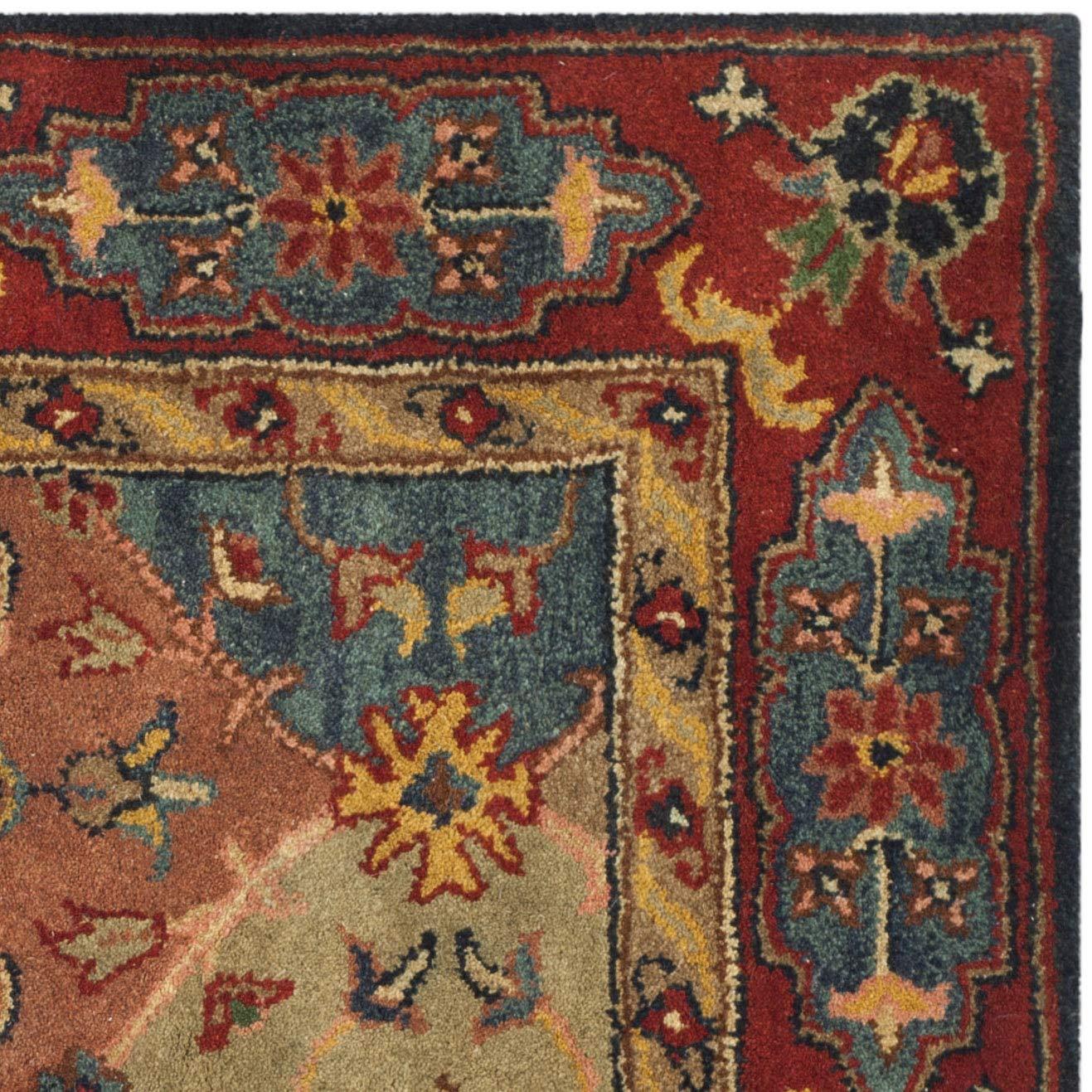 Heritage HG926 Hand Tufted Area Rug - Red/Multi - 4'x4' - Safavieh.