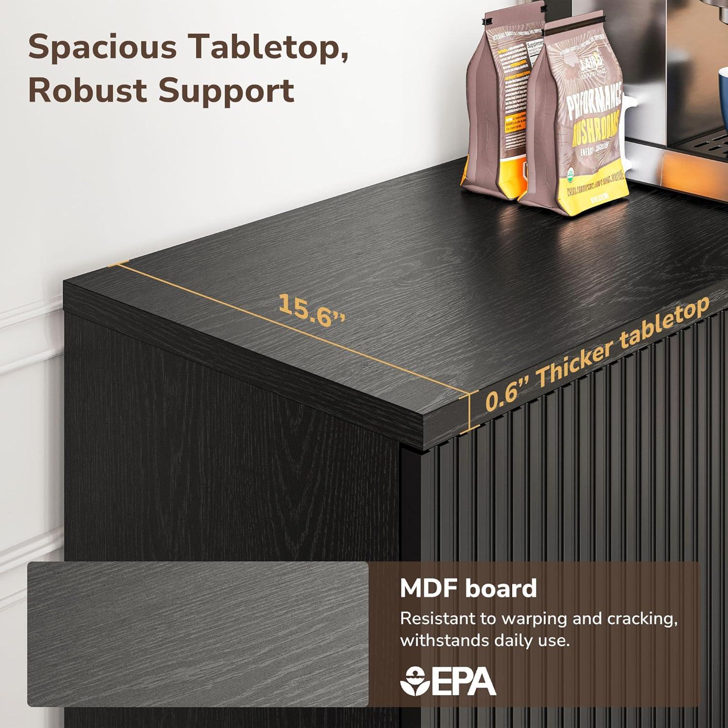 Willa Arlo™ Interiors Wilber 63.4" Sideboard Buffet Cabinet with Fluted Decorative Doors, Modern Console Table